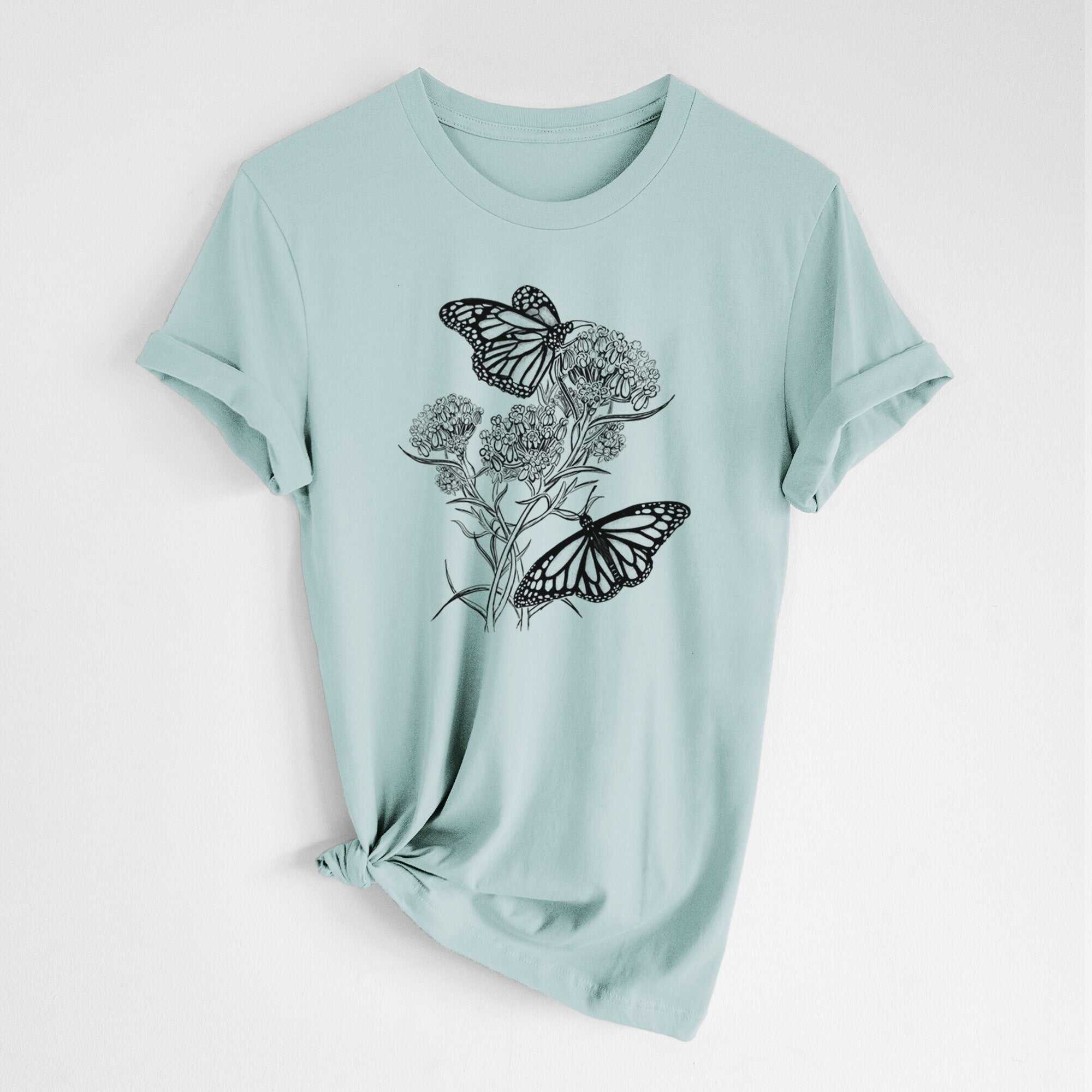 Narrowleaf Milkweed with Monarchs - Lightweight 100% Cotton Unisex Crewneck