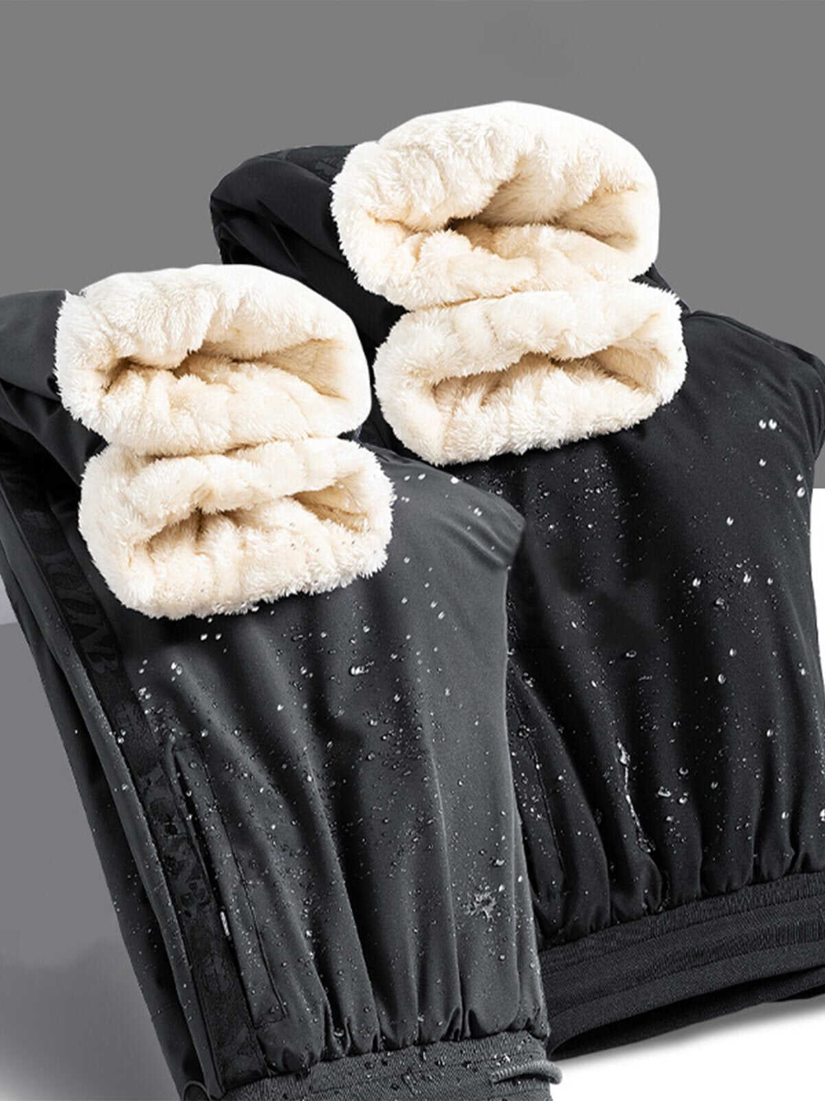 Extra Fleece-Lined Ankle-Tied Elastic Waist Pants