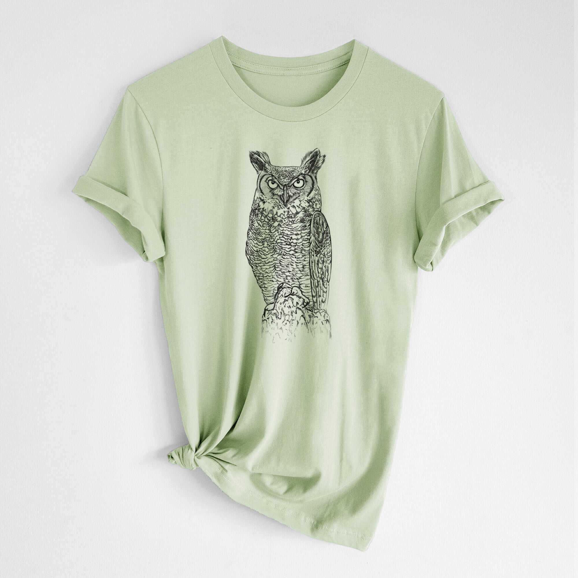 Bubo virginianus - Great Horned Owl - Lightweight 100% Cotton Unisex Crewneck