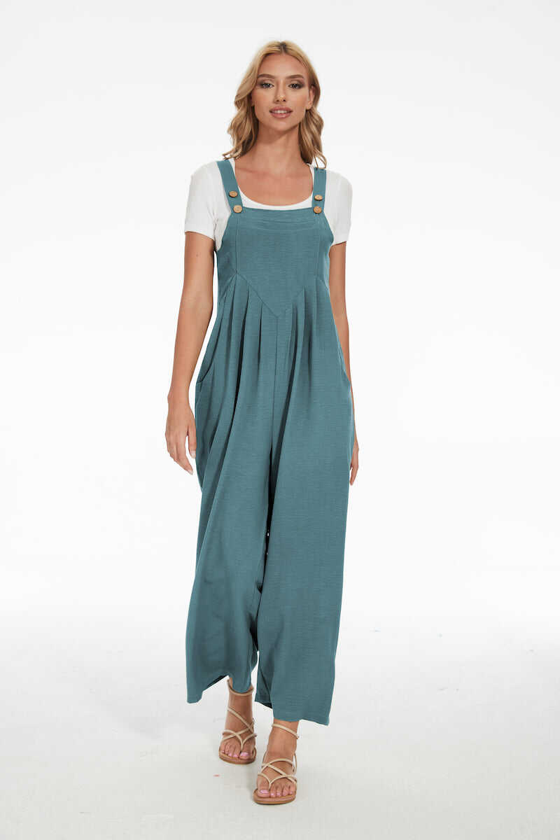 Plus Size Wide Leg Overalls Jumpsuit