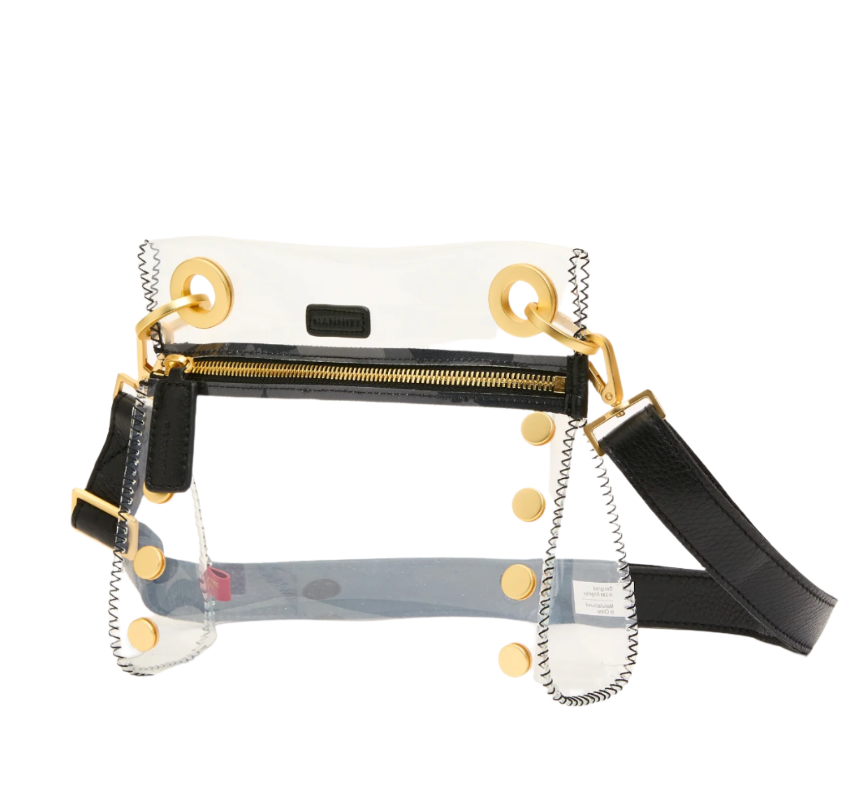 Hammitt Tony Small Clear in Black/Brushed Gold