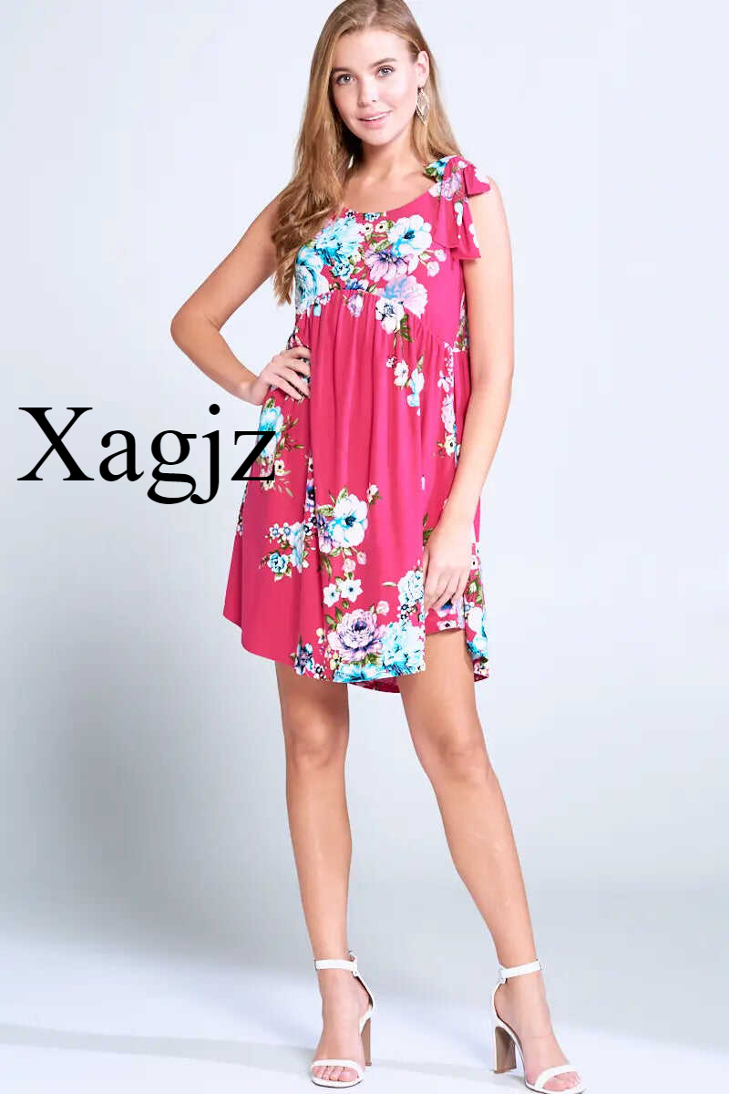 Scoop Neck Floral Babydoll Dress w/ Tie Straps