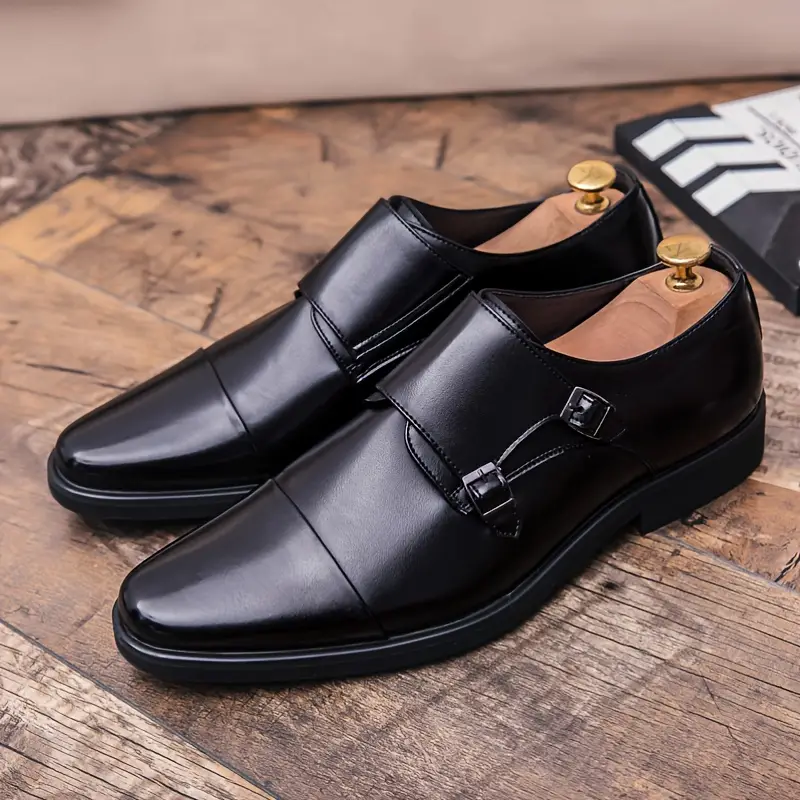 Men's Double Monk Strap Cap-toe Loafers