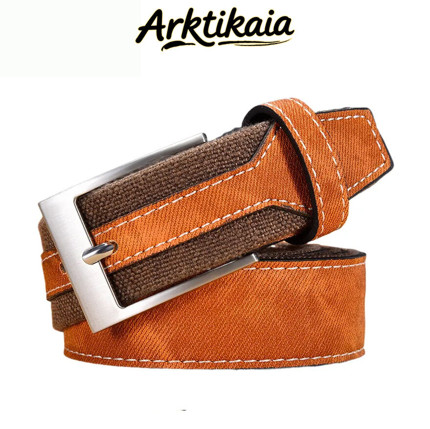 Men's Versatile Vintage Canvas Patchwork Belt 02184205U