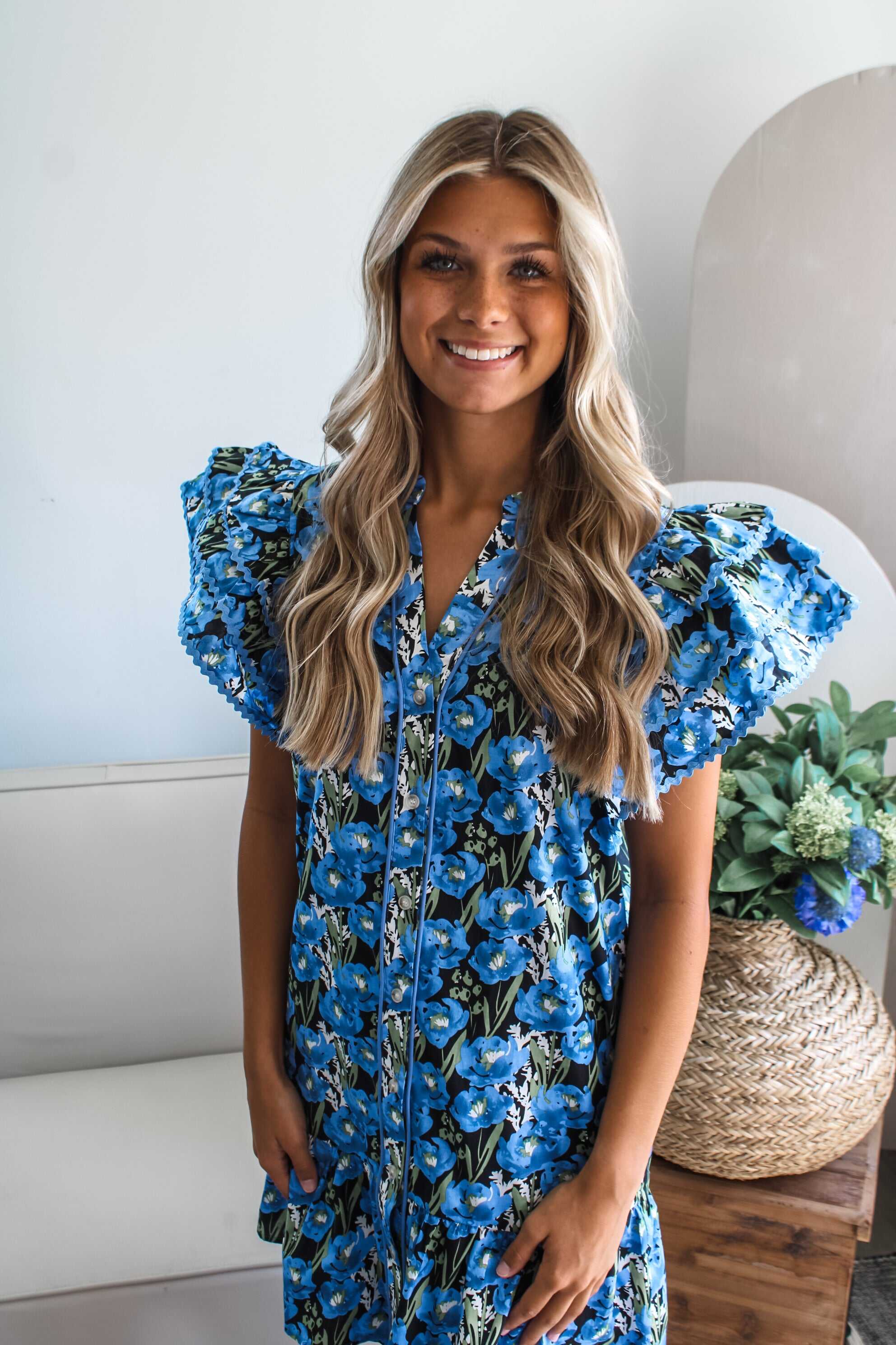 Floral Passion Pocket Dress • Blue