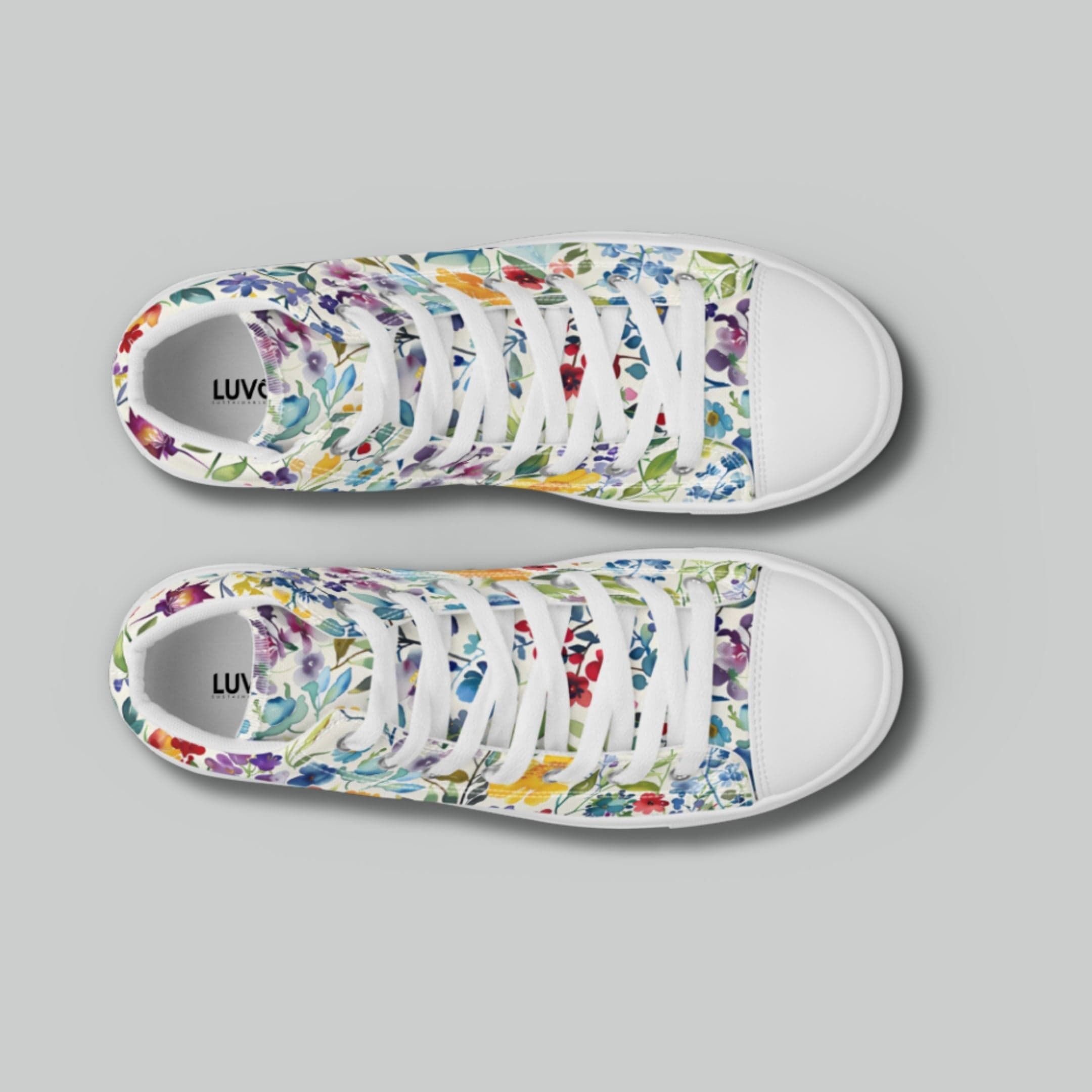 Colorful Garden High Top Canvas Shoes