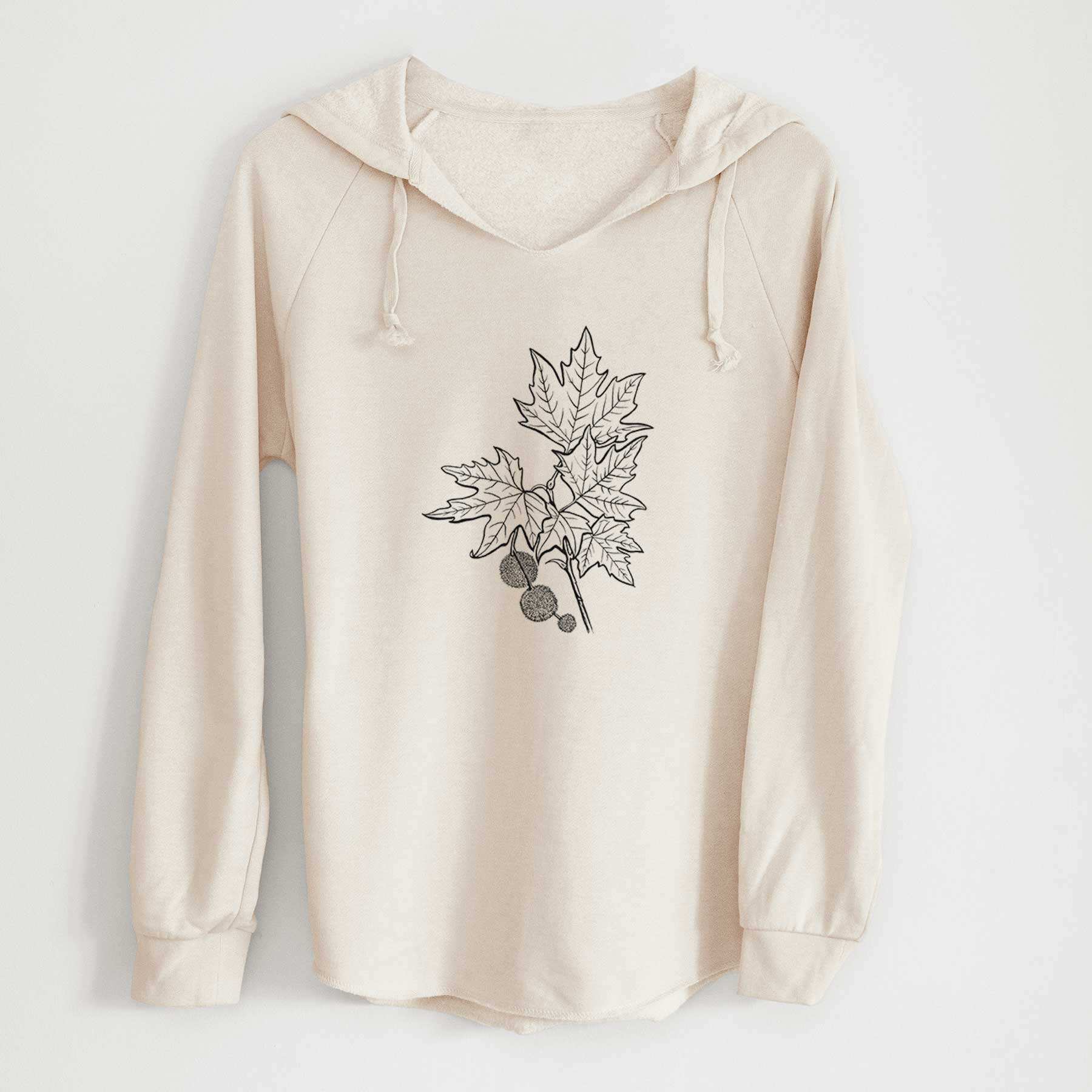 Platanus Orientalis - Oriental Plane Tree Stem with Leaves - Cali Wave Hooded Sweatshirt