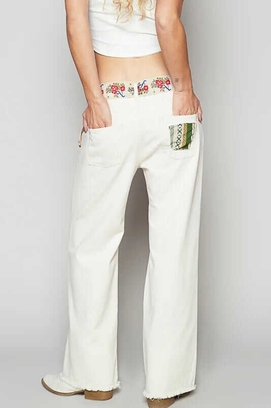 POL Ivory Reinforced Patch Jeans *Final Sale*