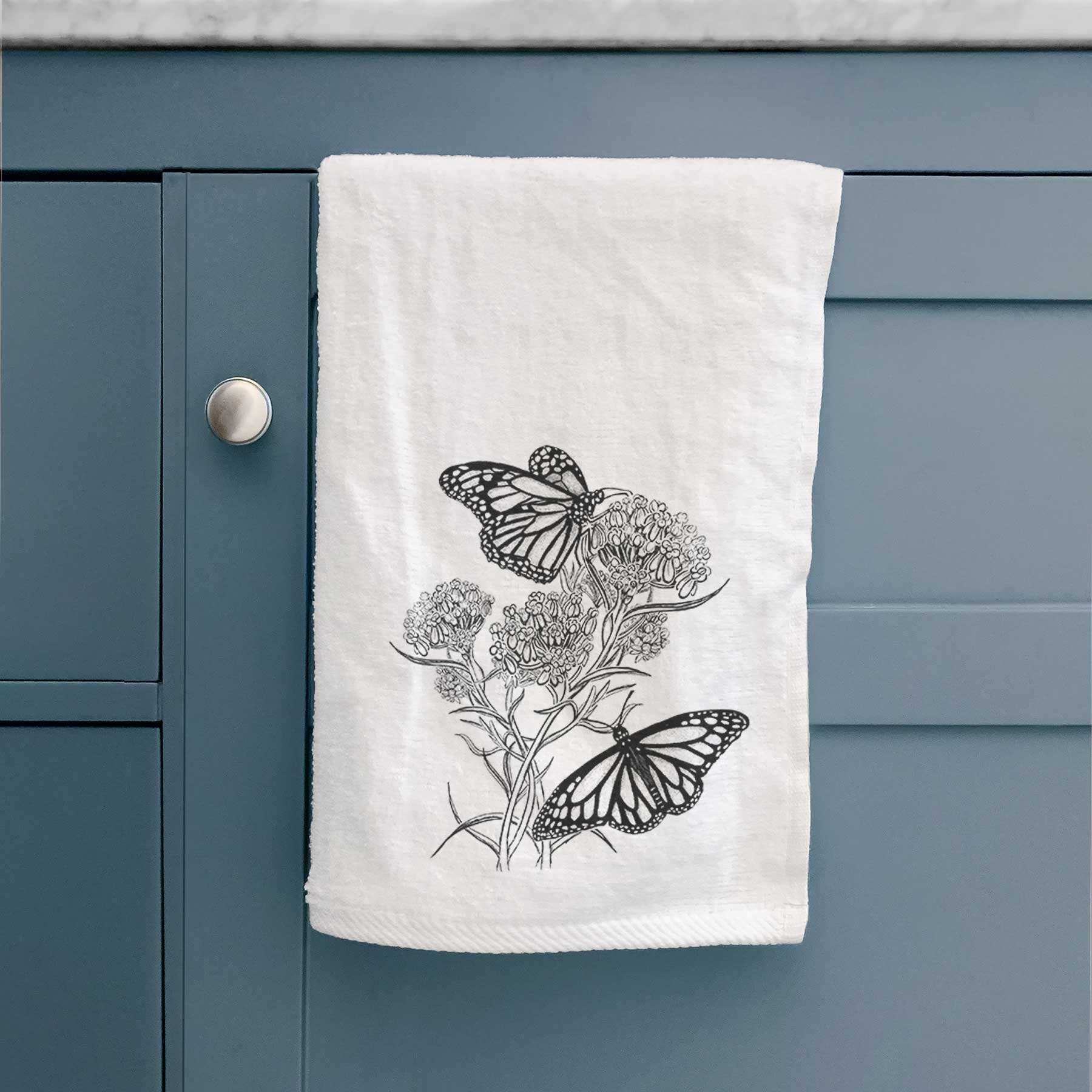 Narrowleaf Milkweed with Monarchs Premium Decorative Hand Towel
