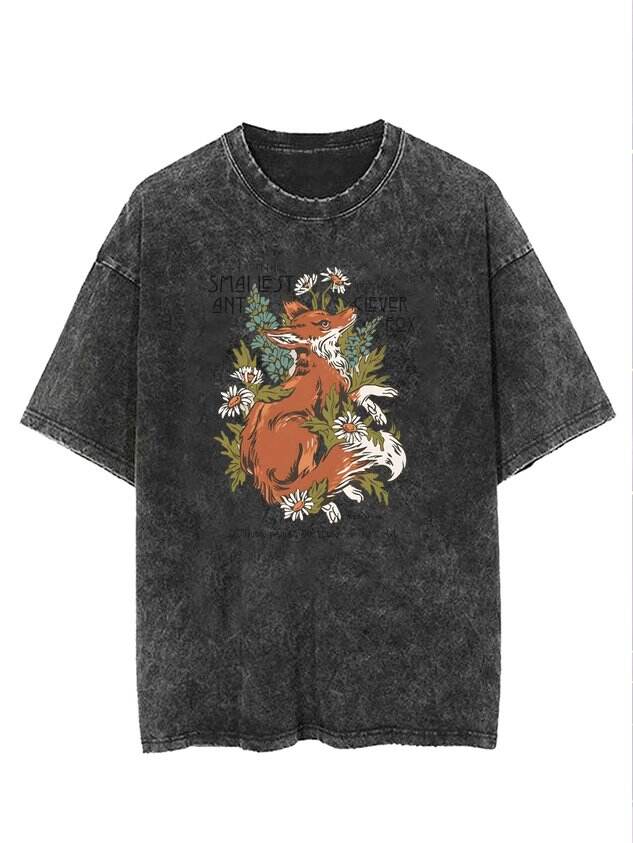 🦊Fox Animal Print Crew Neck T-Shirt