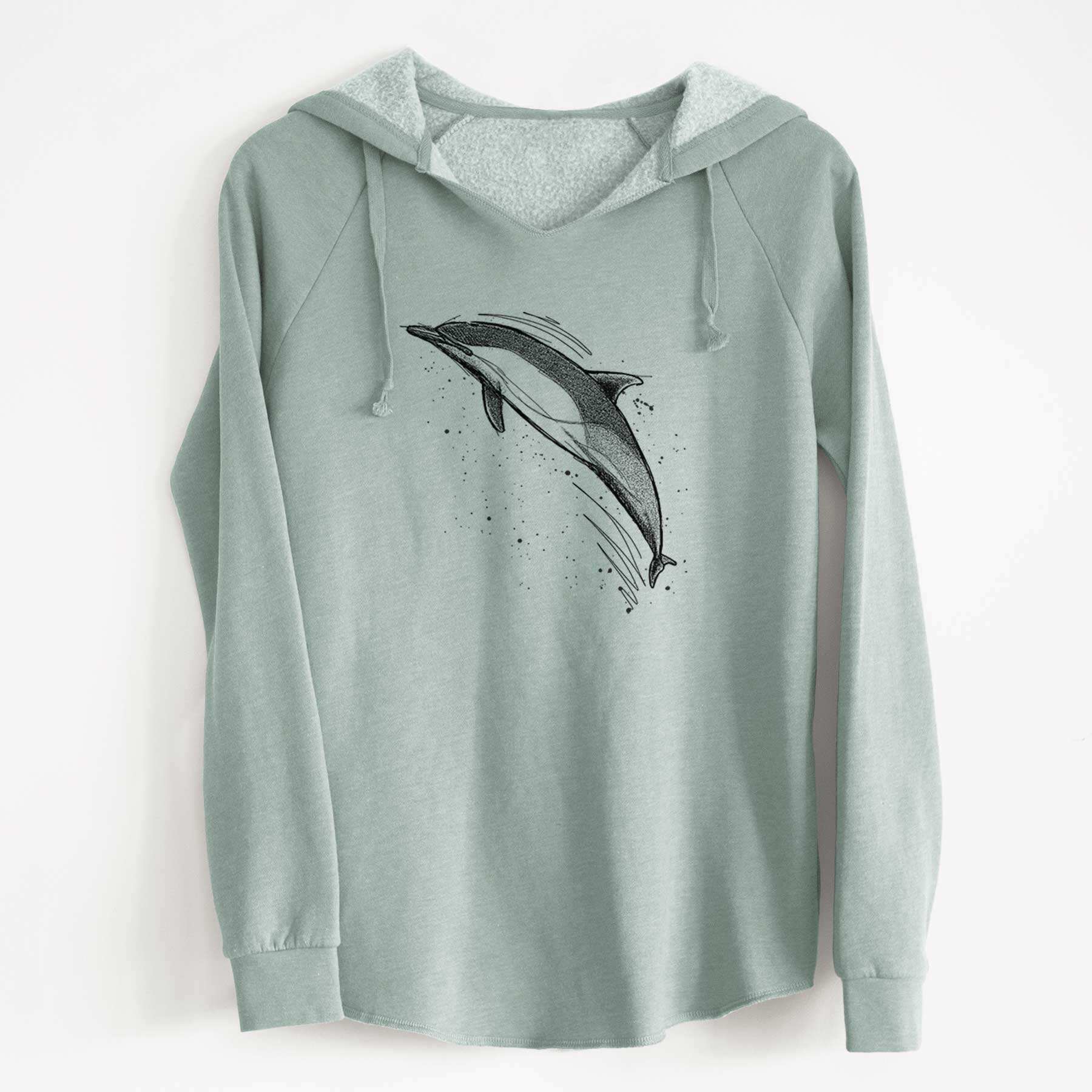 Short-Beaked Common Dolphin - Delphinus delphis - Cali Wave Hooded Sweatshirt