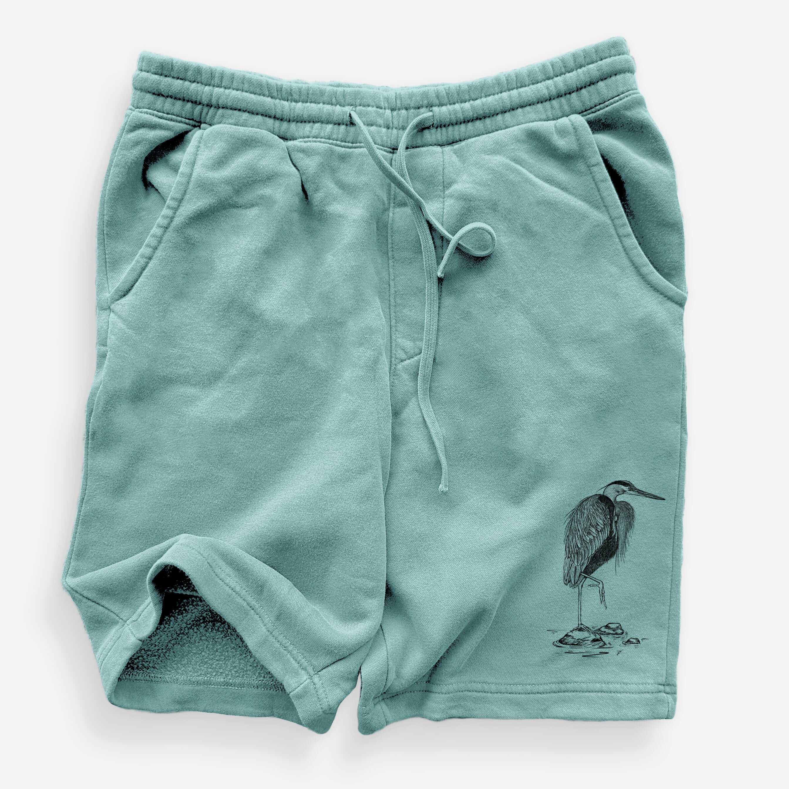 Ardea herodias - Great Blue Heron - Unisex Pigment Dyed Shorts