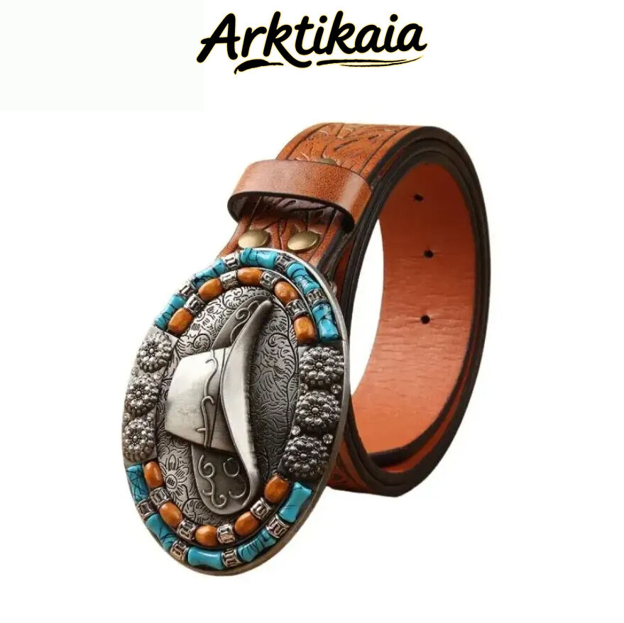 Men's Classic Vintage Western Cowboy Style Belt 76313607K