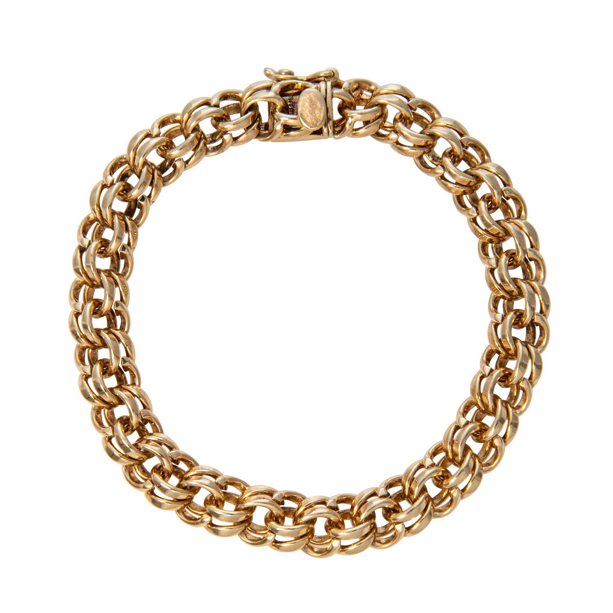 Vintage Tiffany & Co 14K Gold Double Link Charm Bracelet