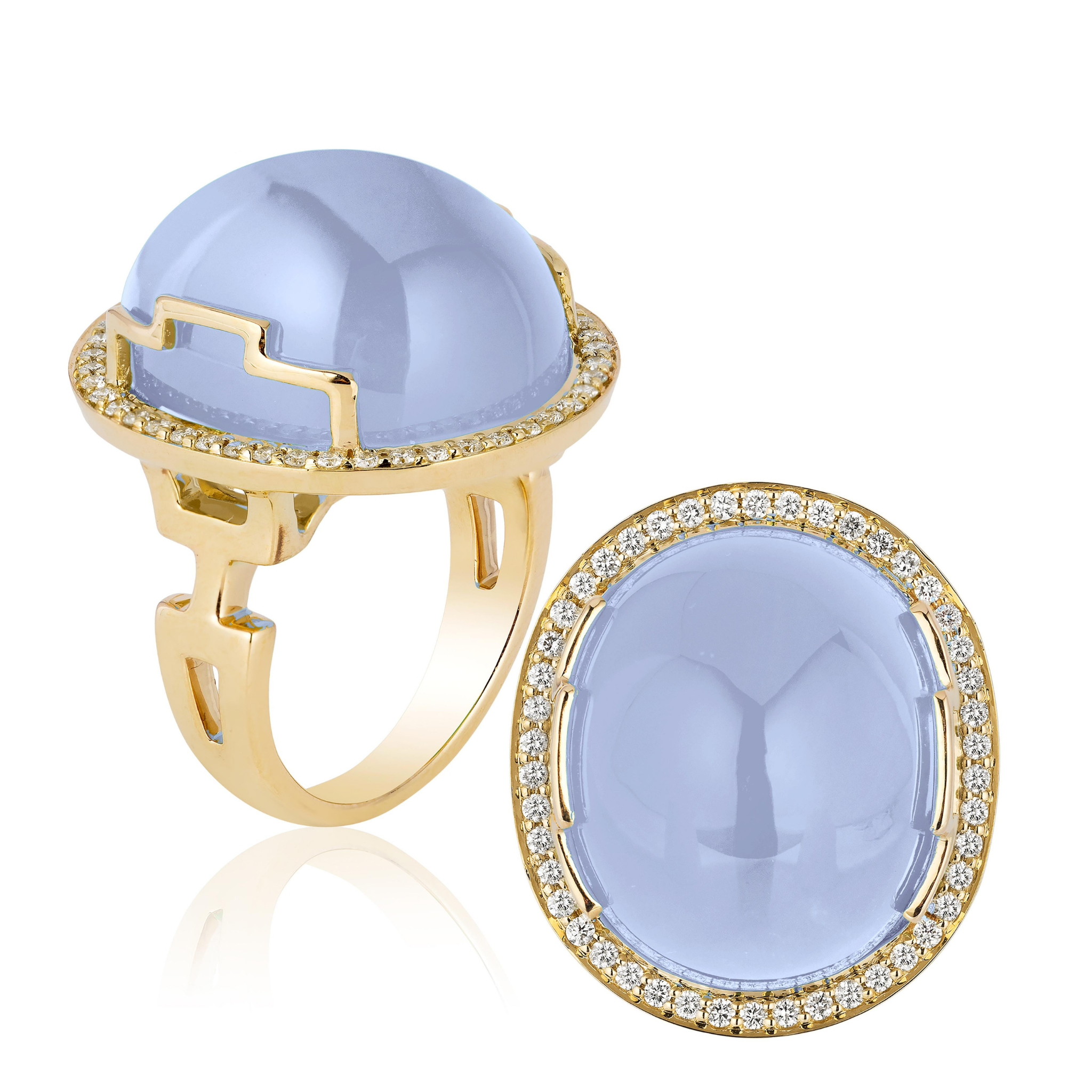 Goshwara Cabochon Chalcedony 18K Gold Ring