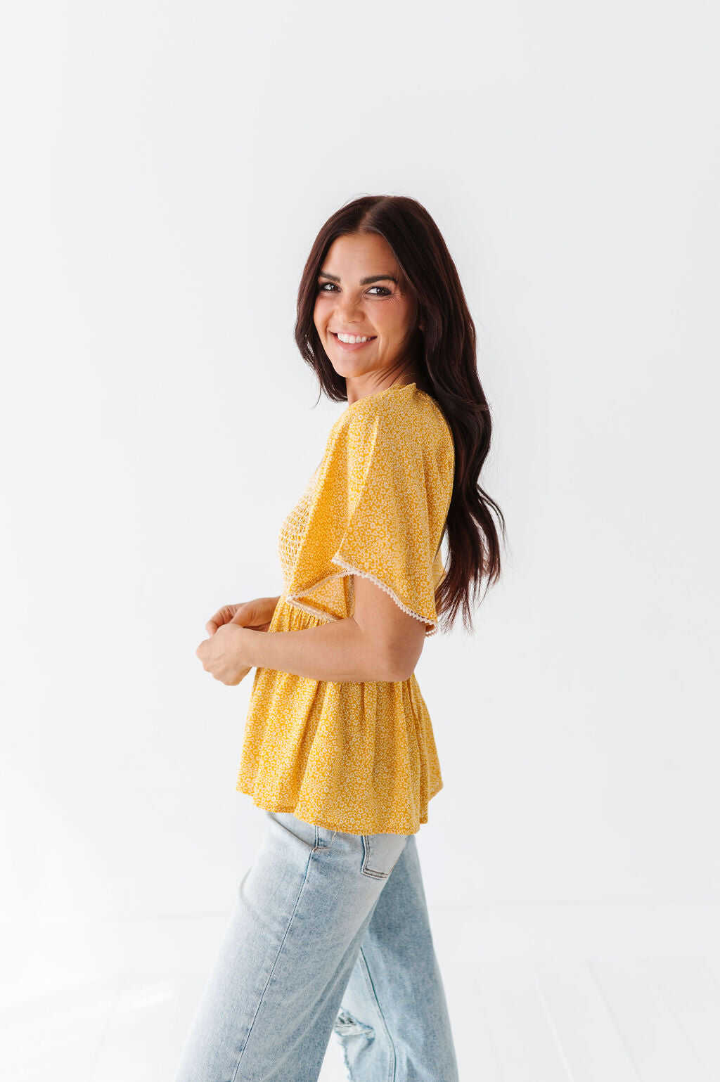 Sunny Peplum Top - Size M Left