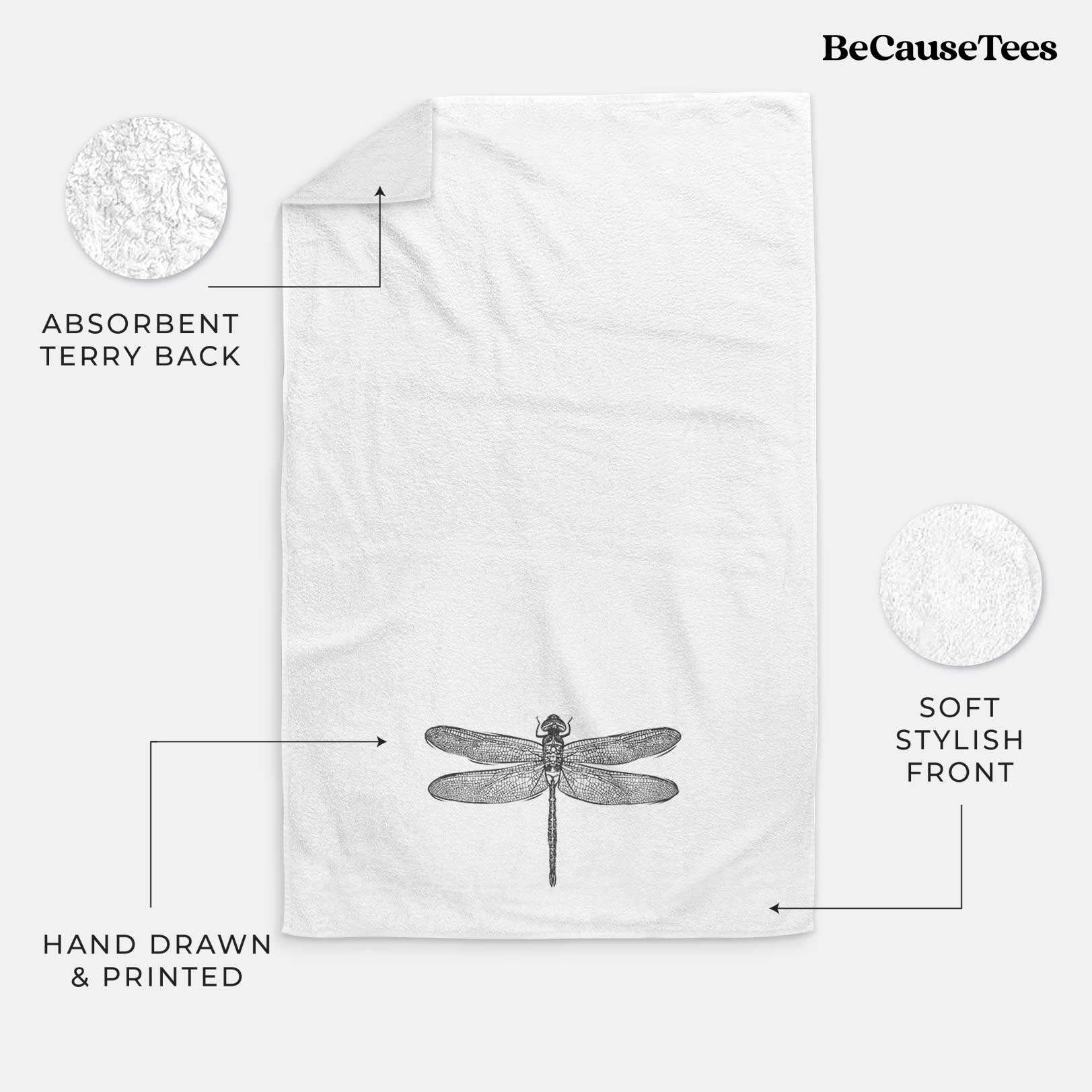 Green Darner Dragonfly Premium Decorative Hand Towel