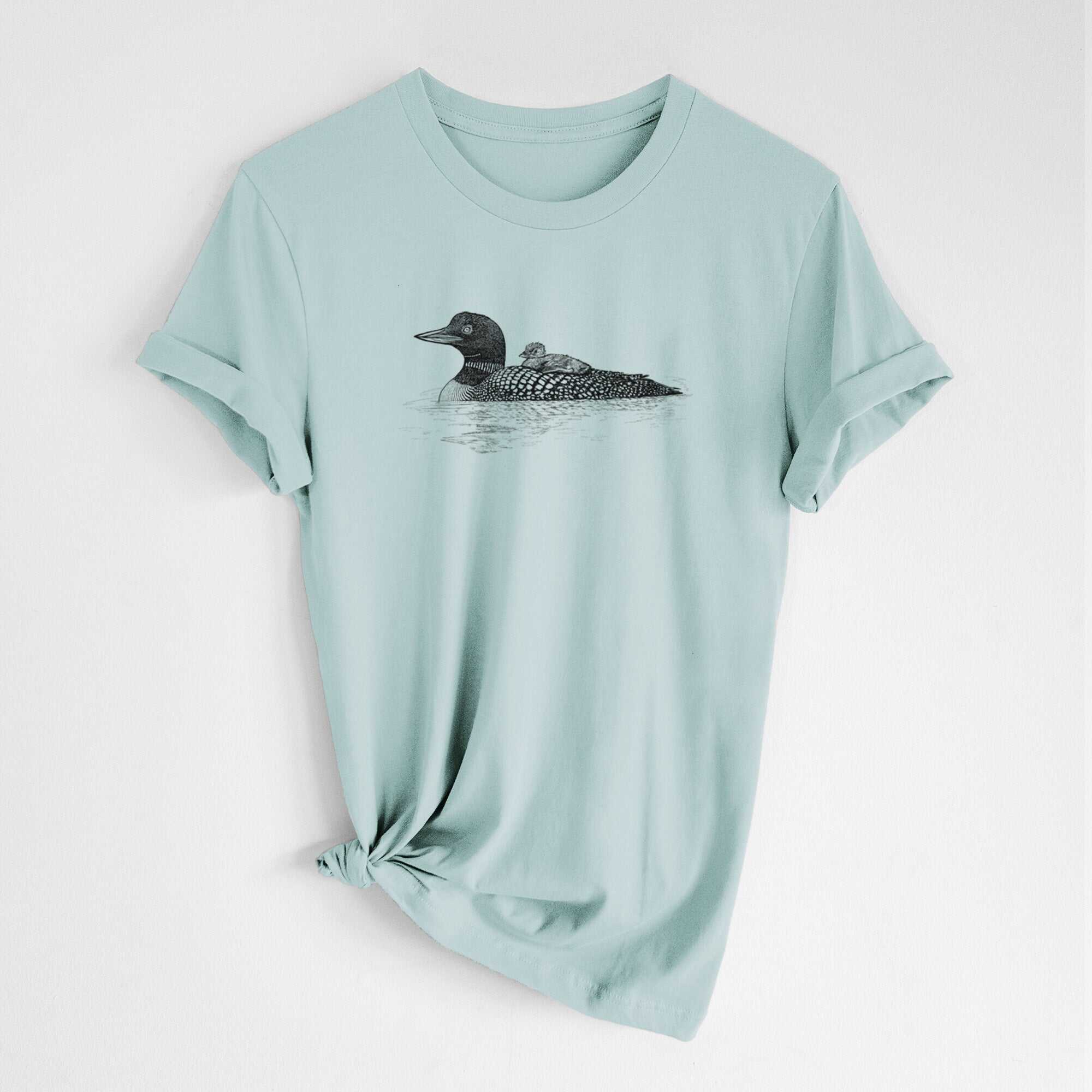 Common Loon with Chick - Gavia immer - Lightweight 100% Cotton Unisex Crewneck