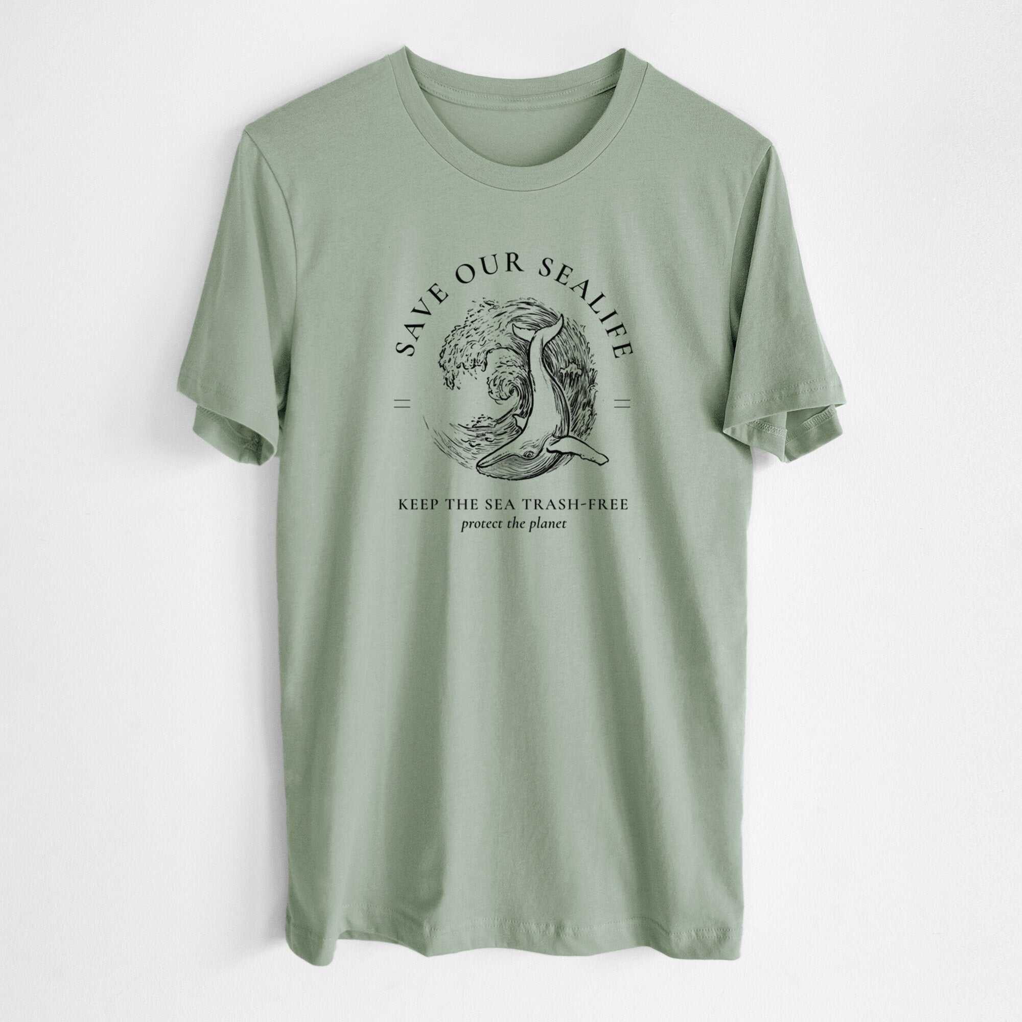 Save our Sealife - Keep the Sea Trash-Free - Lightweight 100% Cotton Unisex Crewneck