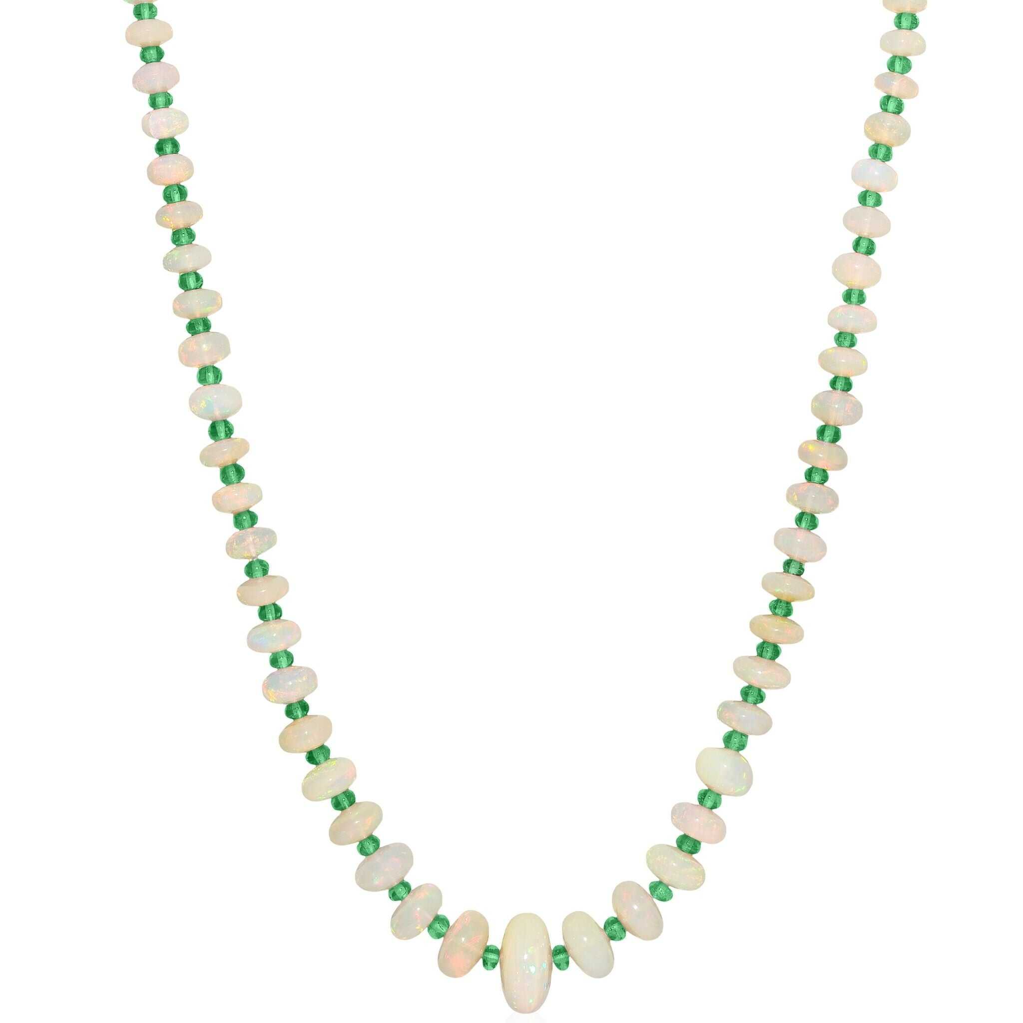 Goshwara Opal & Emerald Beaded 18K Gold Necklace