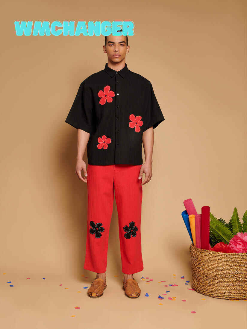 Camelia Applique Boxy Shirt