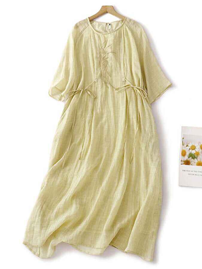 Embroidered Lace Art Vintage Dress