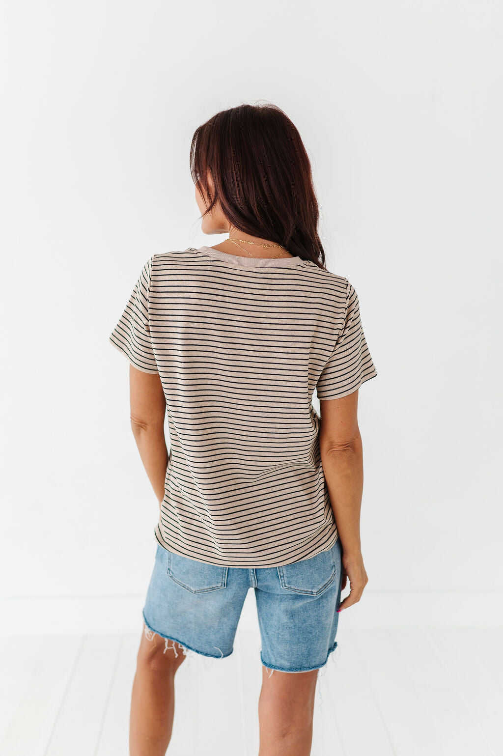 Felicity Striped Top in Oatmeal