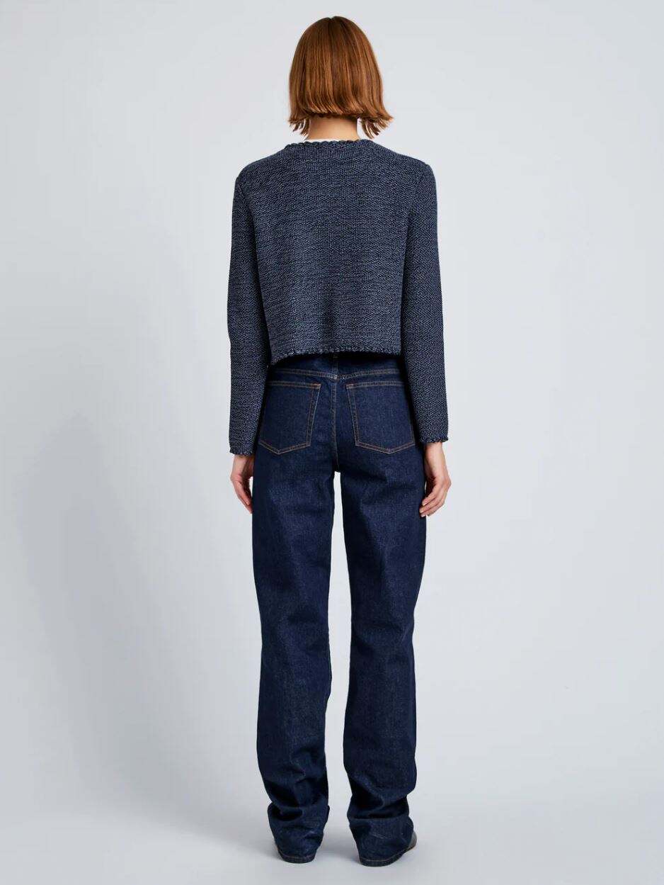 Proenza Schouler Nidia Macrame Cotton Jacket in Navy/Slate