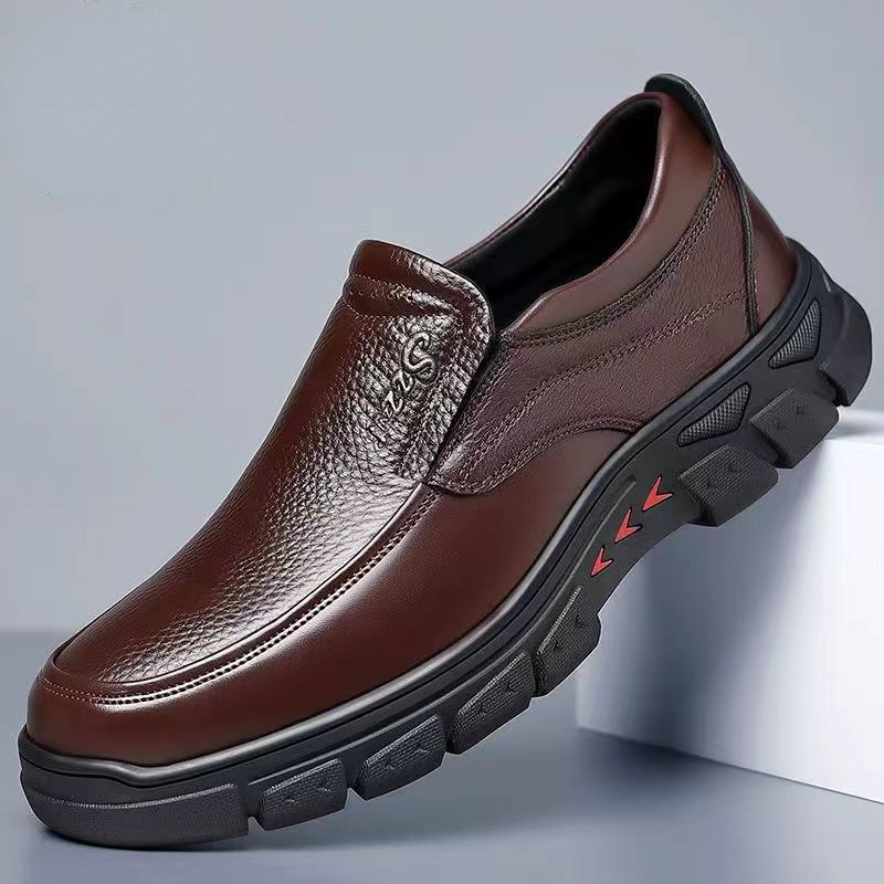 Handmade Shoes Genuine Leather Casual Shoes for Men Flat Platform Walking Shoes