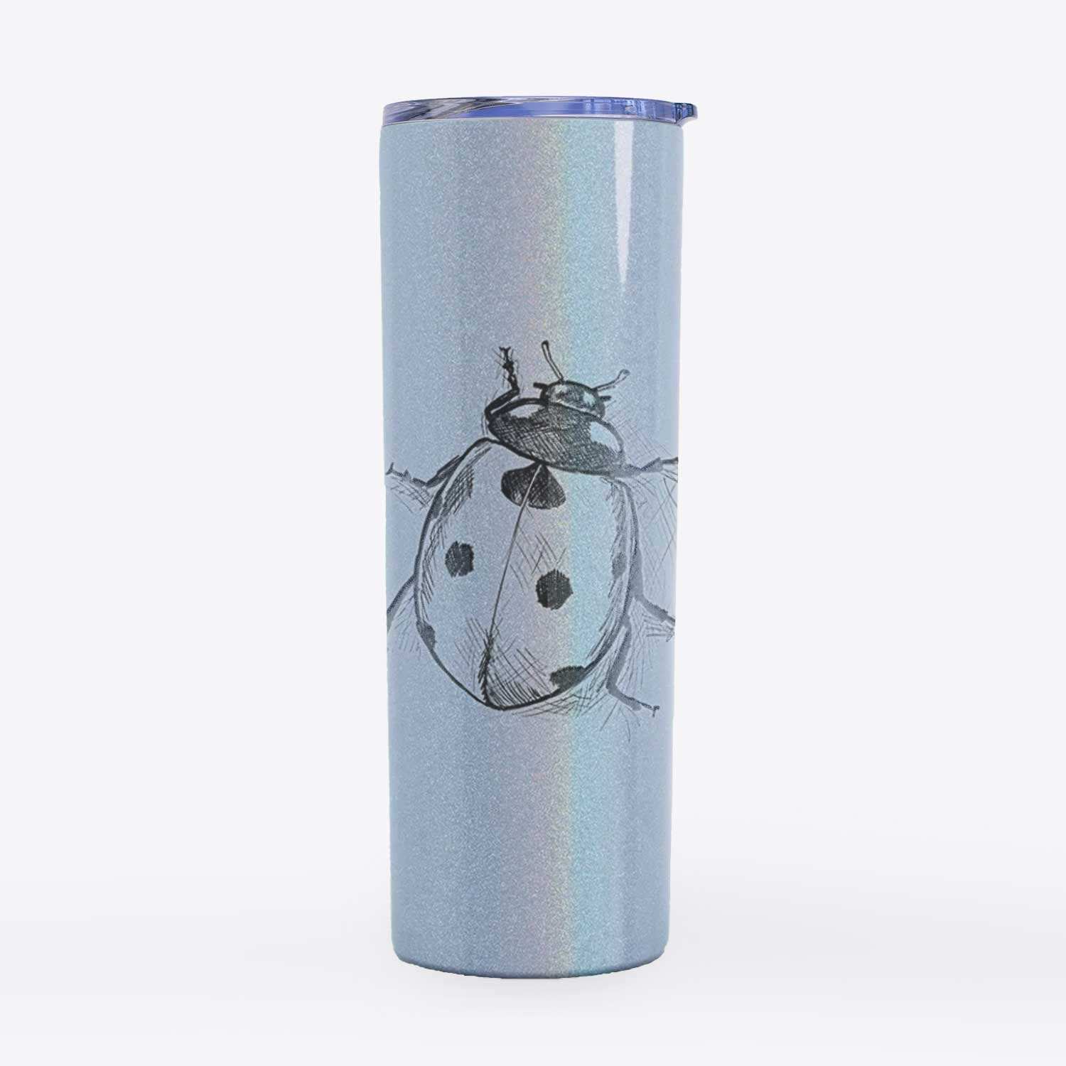 Coccinella septempunctata - Seven-spot Ladybird Ladybug - 20oz Skinny Tumbler