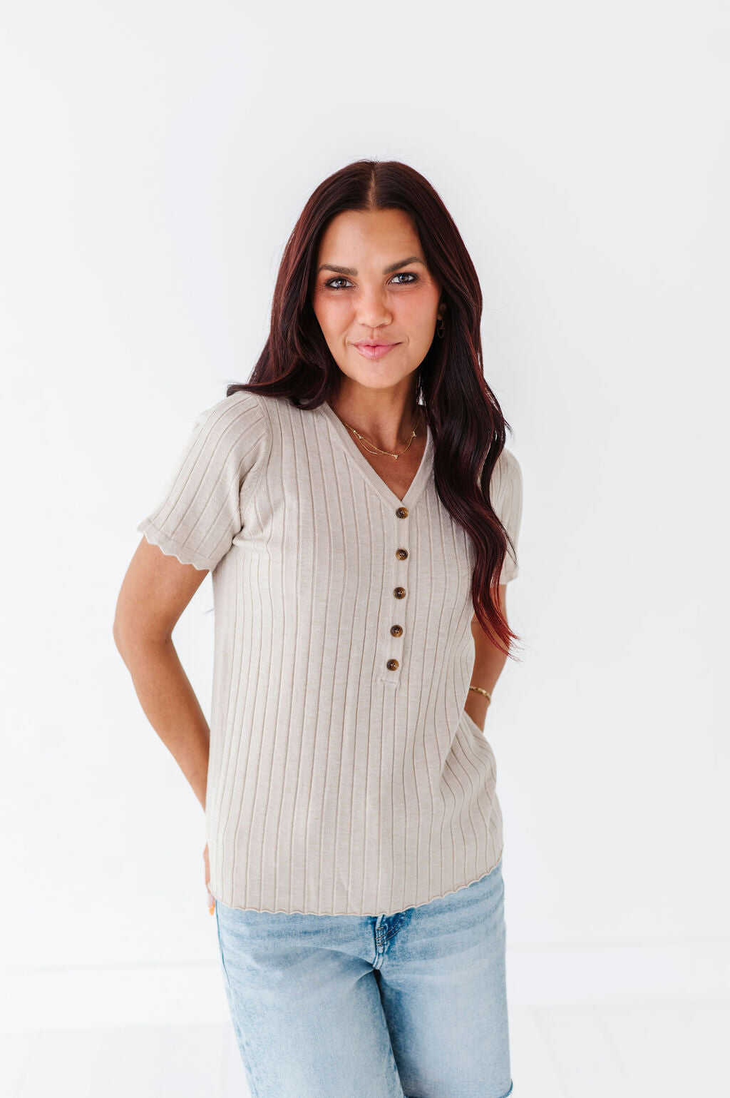 Taryn Ribbed Top - Size Small & Large Left