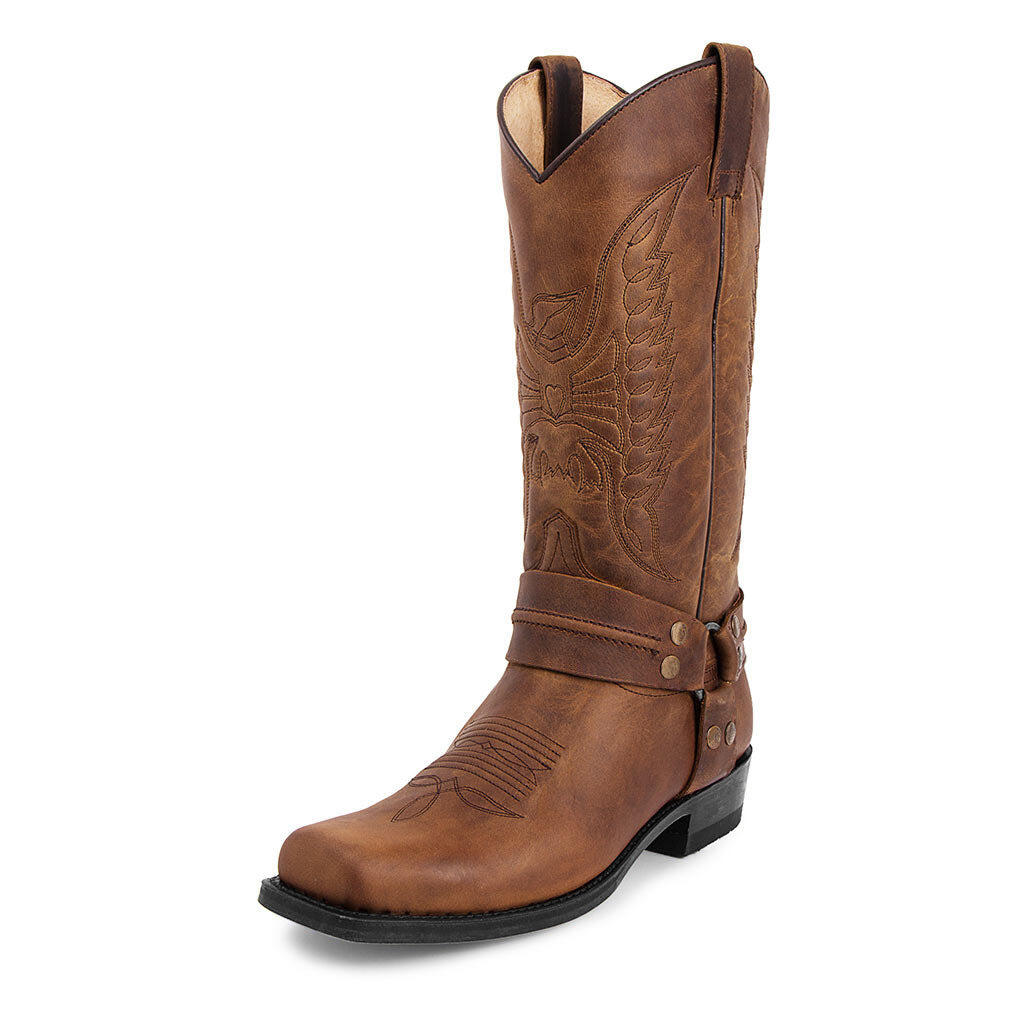 MEN'S BUCKLE CAVED COWBOY BOOTS sinarey