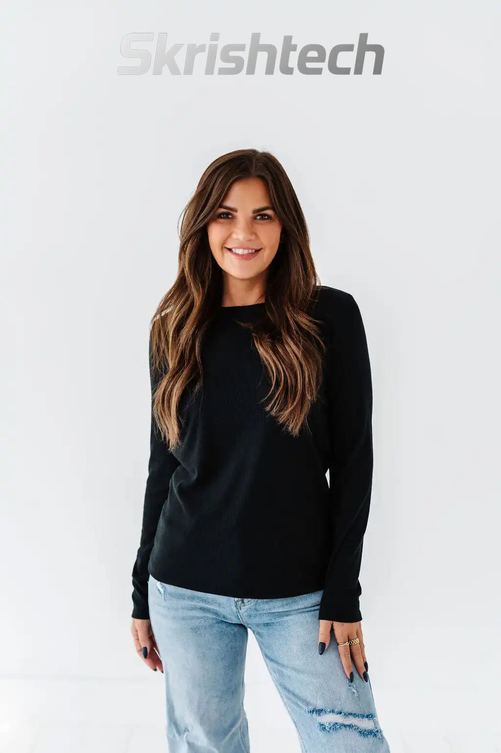 Kori Basic Ribbed Top in Black