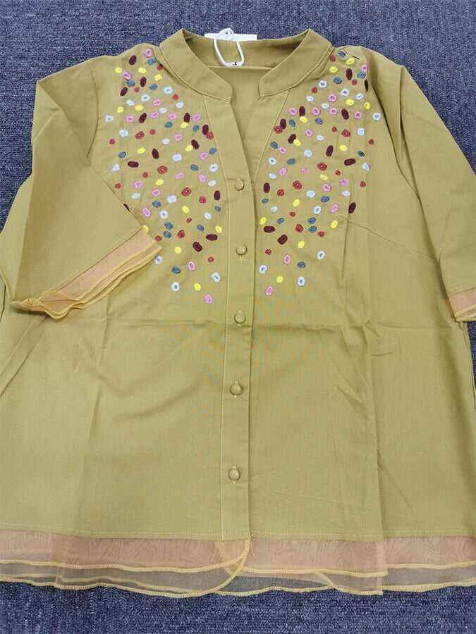 Literary Retro Loose All-Match Mesh Stitching Embroidery V-Neck Shirt