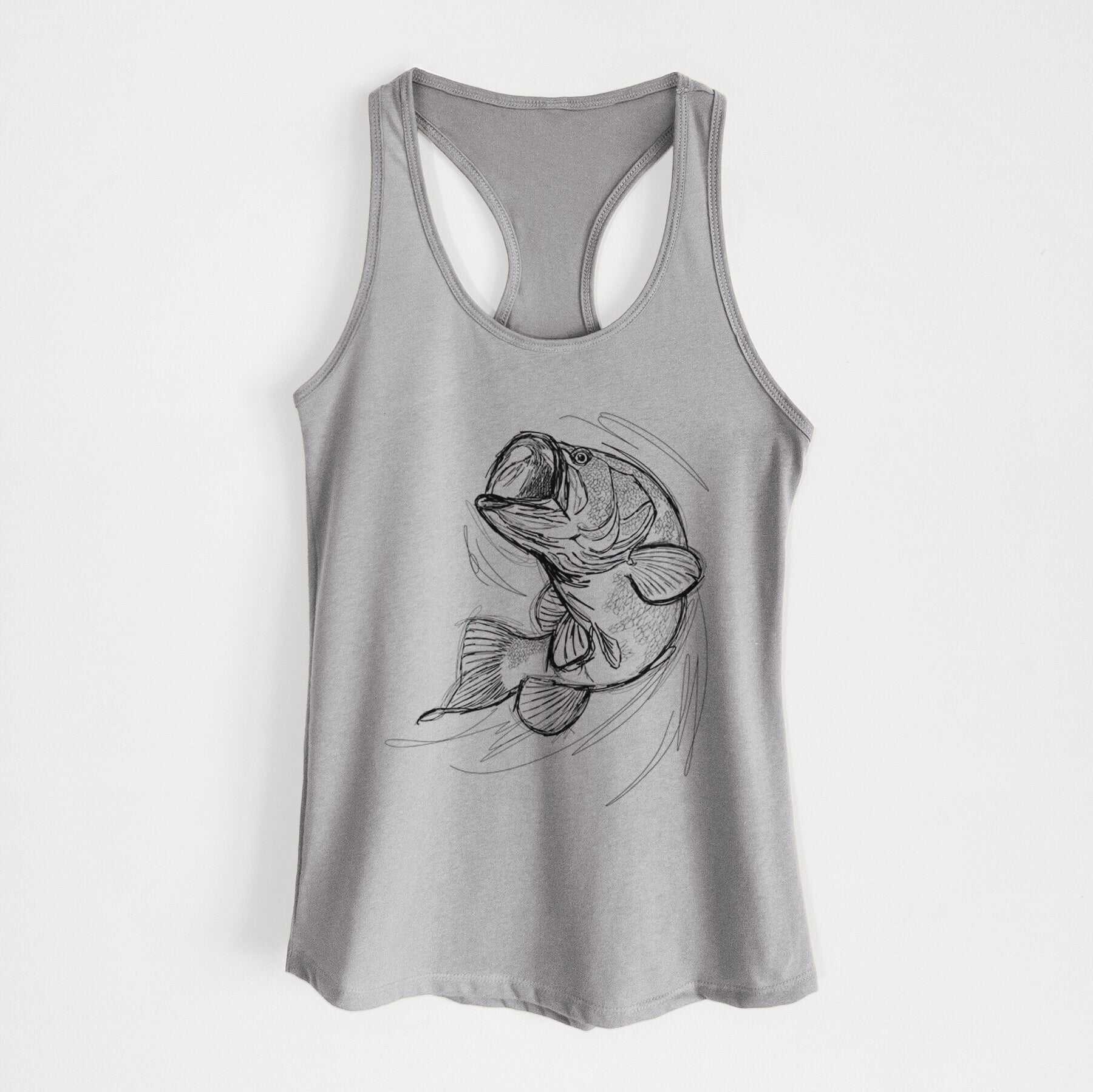Largemouth Bass Fish - Micropterus salmoides - Women's Racerback Tanktop