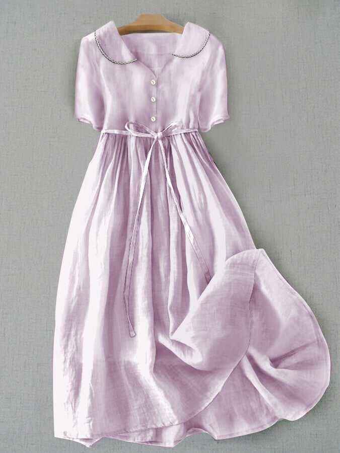 Literary Simple Cotton Dress