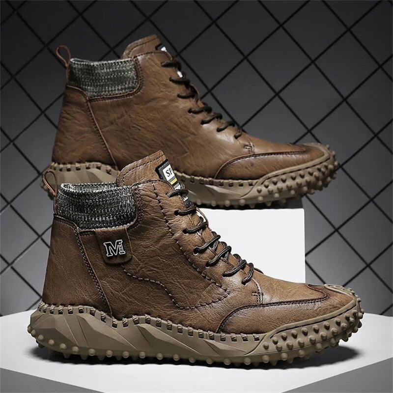 Men's Genuine Leather Comfortable Hand Stitching Outdoor Ankle Boots