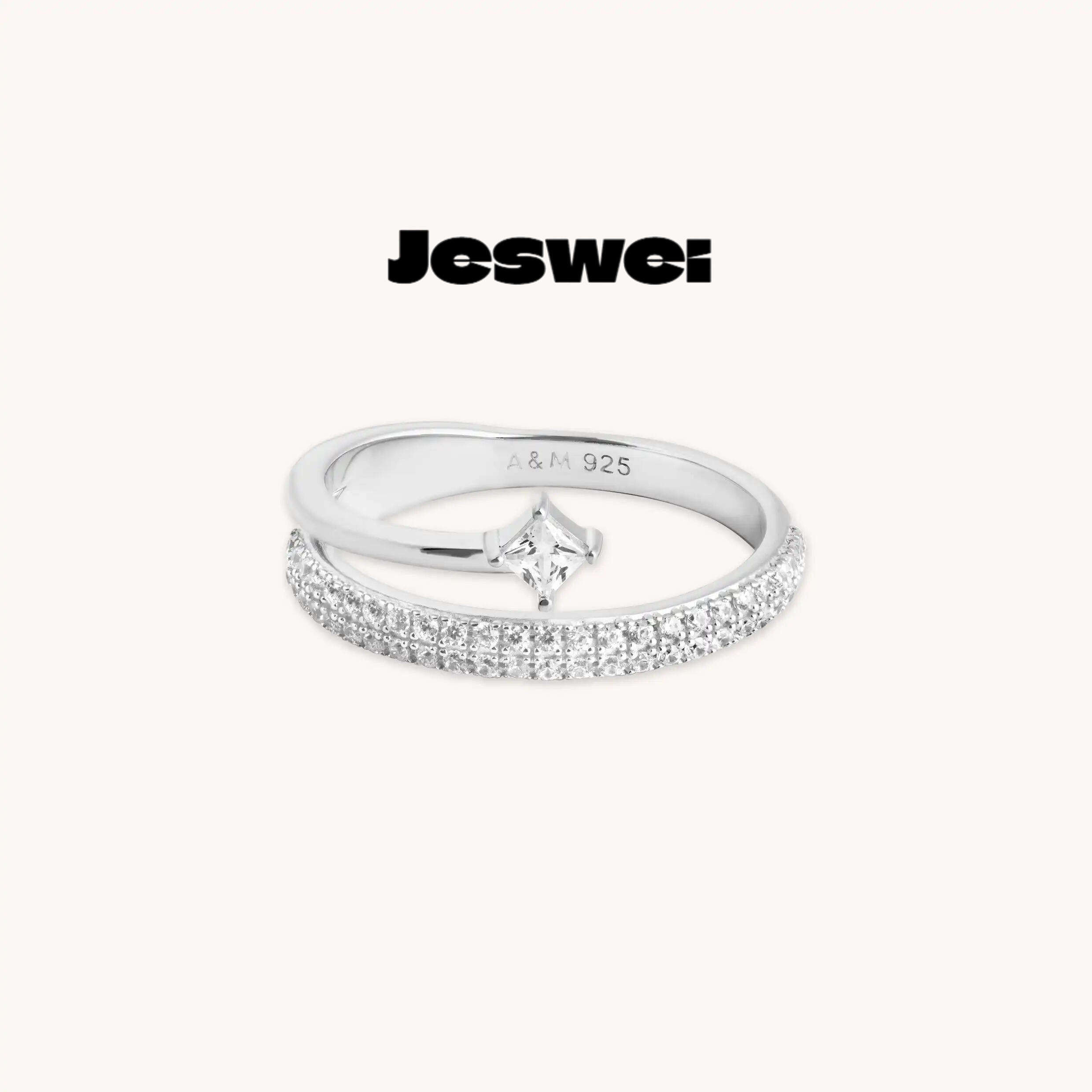 Pavé Crystal Illusion Ring in Silver