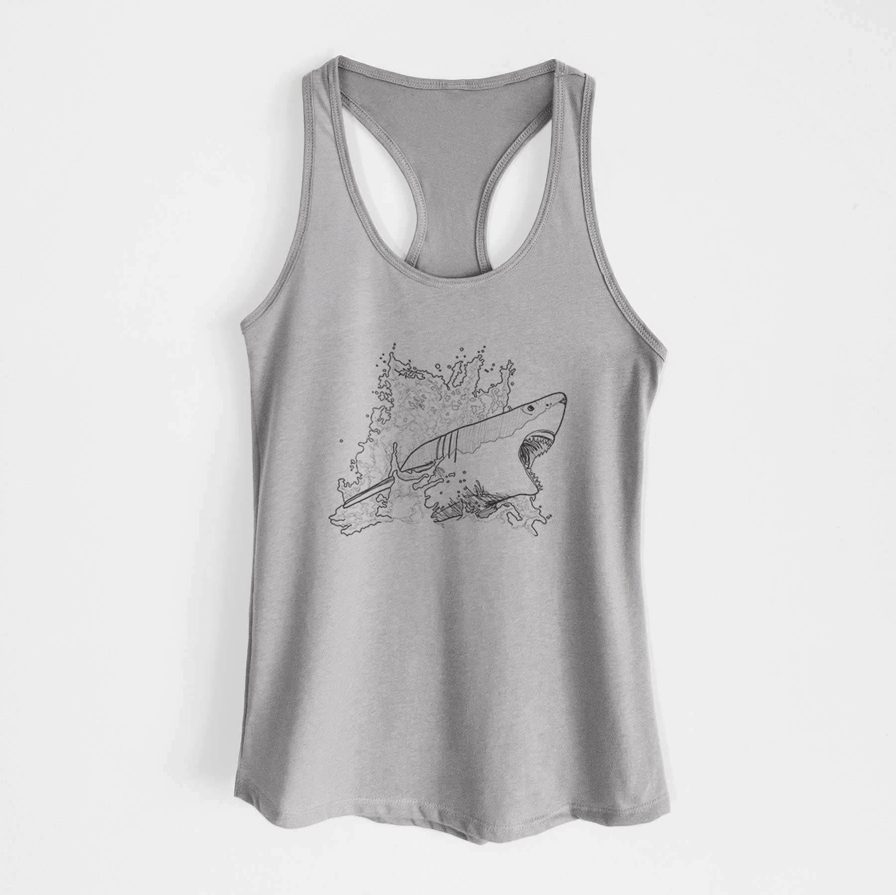 Great White Shark in Water - Women's Racerback Tanktop