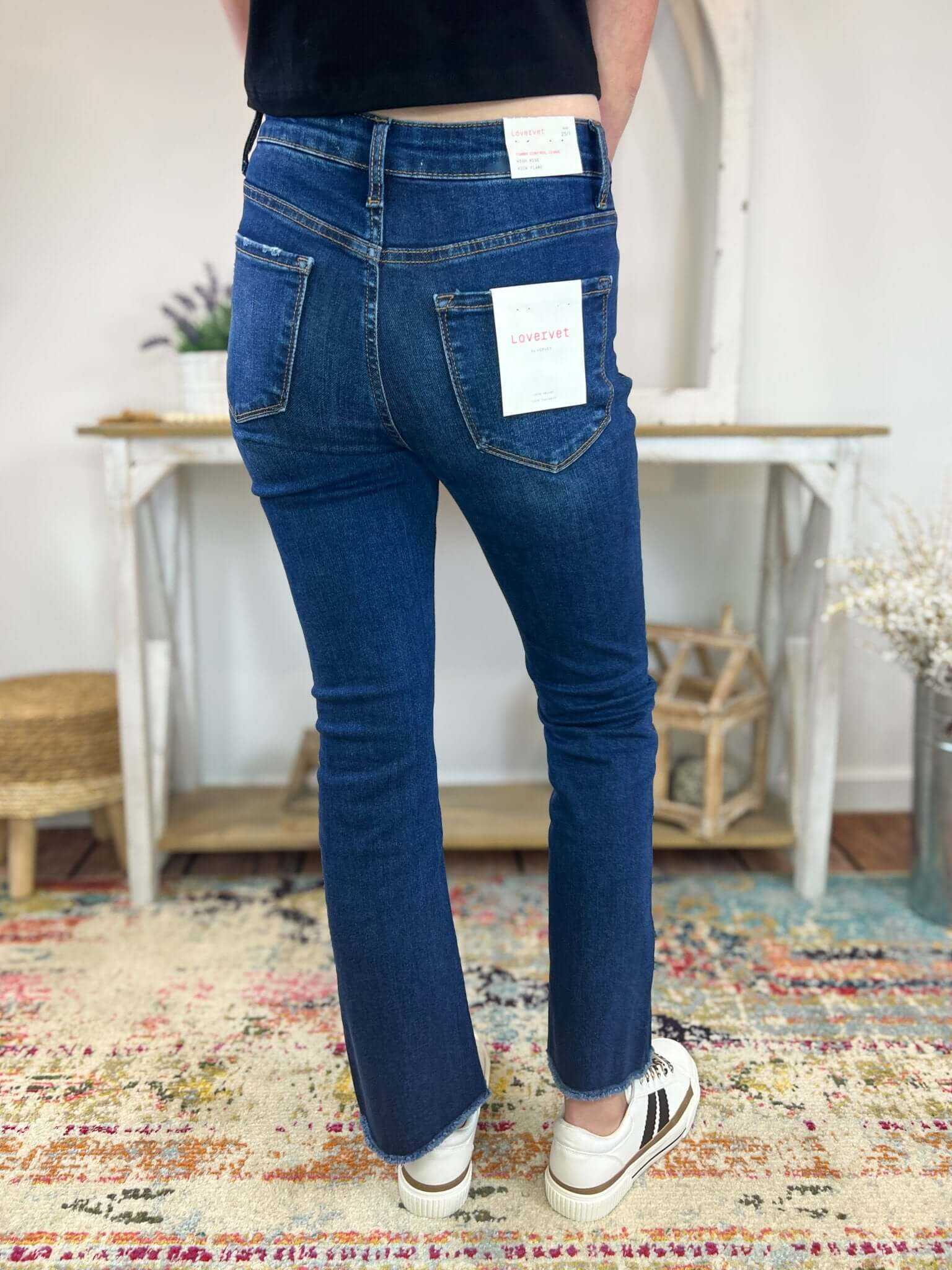 Lovervet by Vervet Tummy Control Kick Flare Jeans