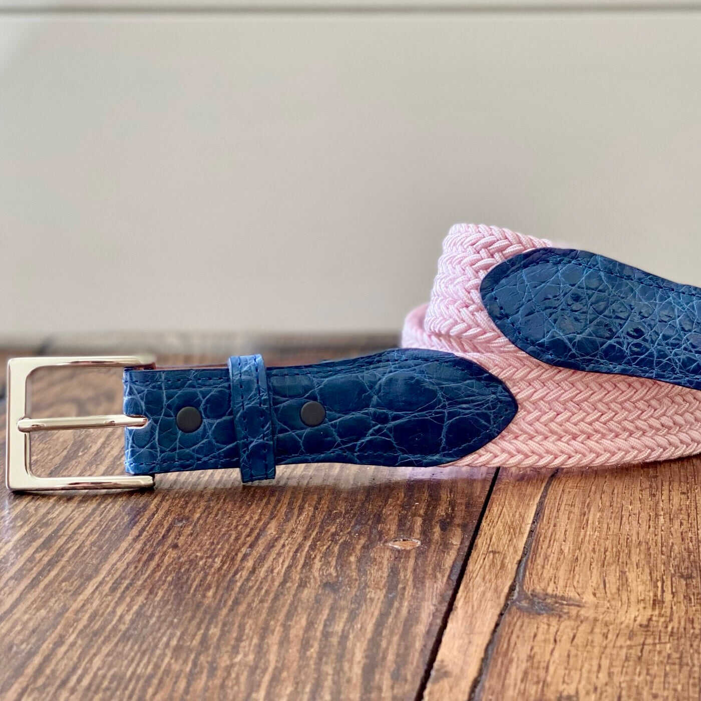 The Stretch Belt, Pink & White