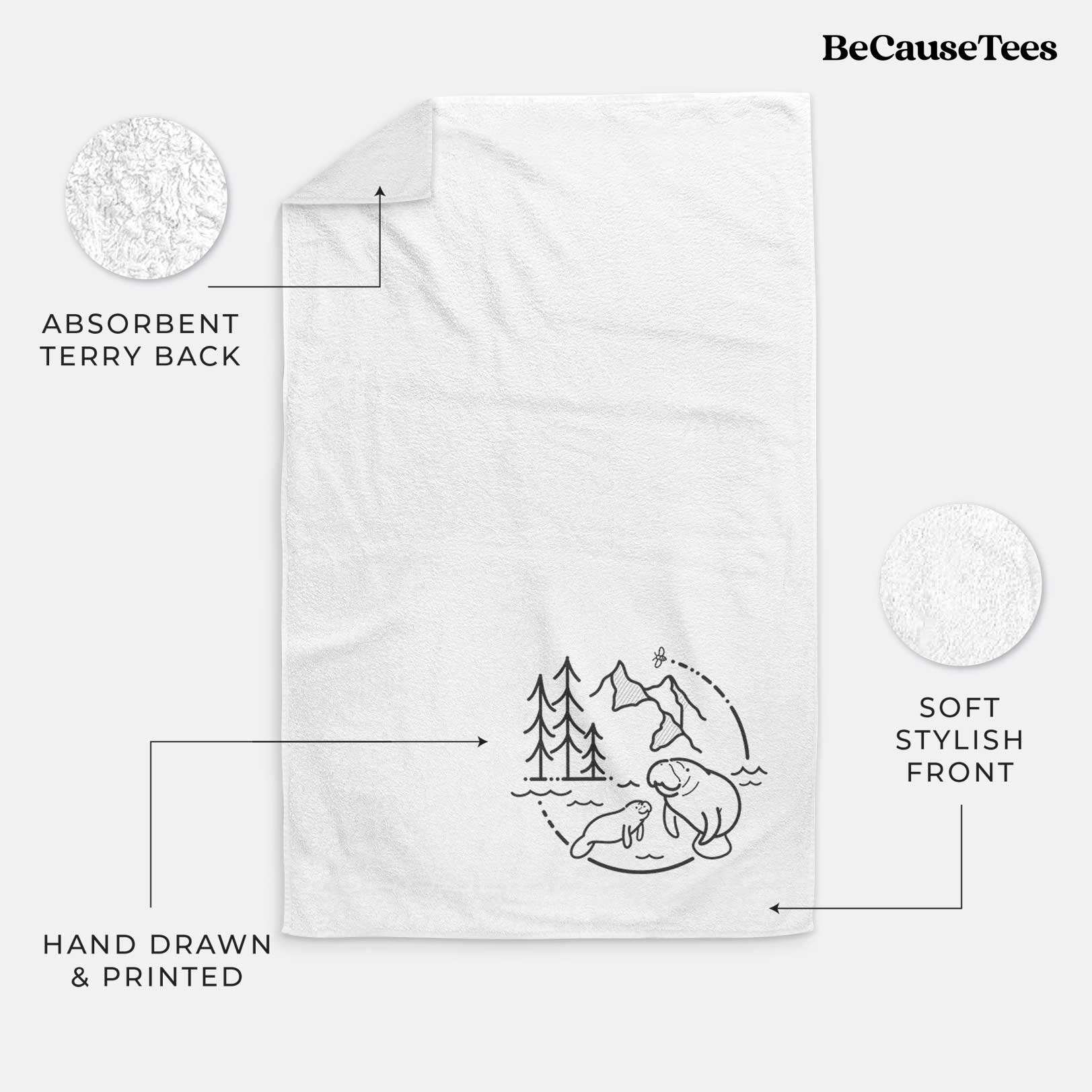 It's All Connected - Manatee Premium Decorative Hand Towel