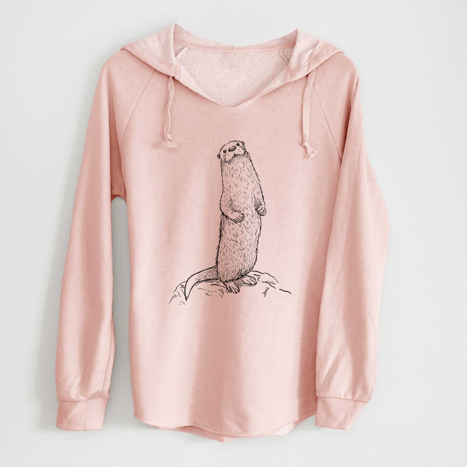 North American River Otter - Lontra canadensis - Cali Wave Hooded Sweatshirt