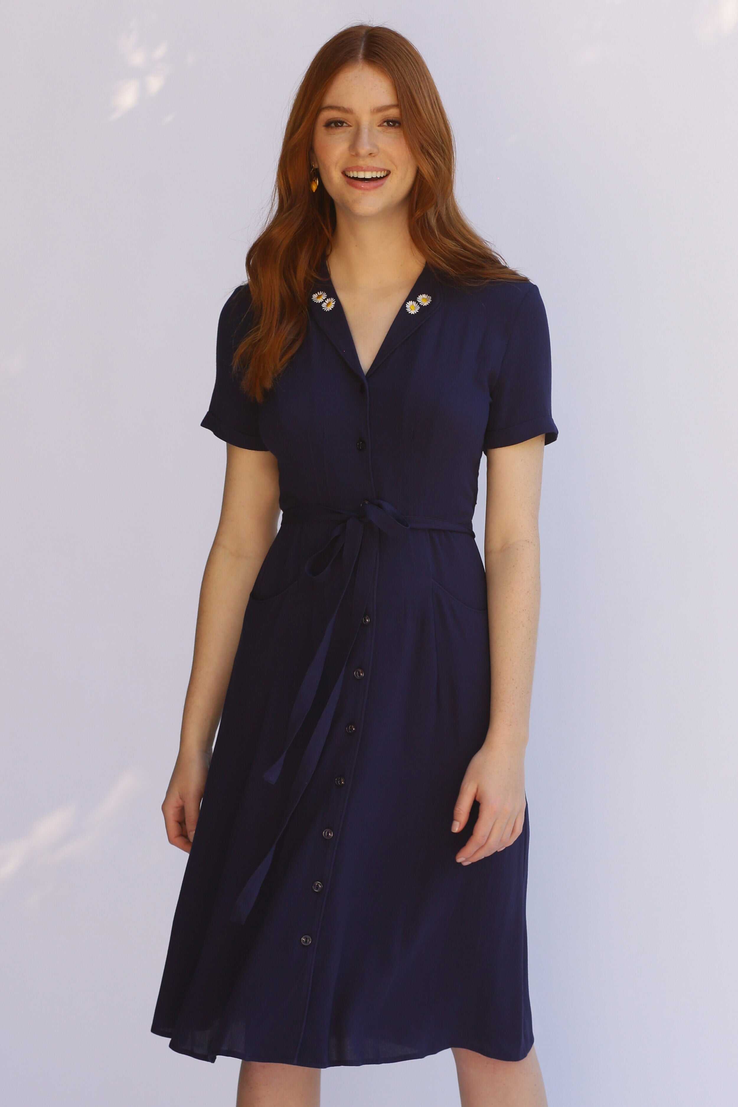 Crepe Maria Dress w. Daisy Belt