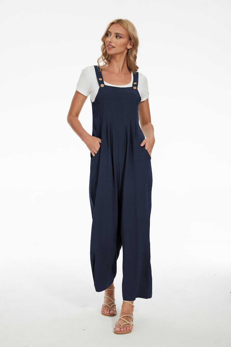 Plus Size Wide Leg Overalls Jumpsuit
