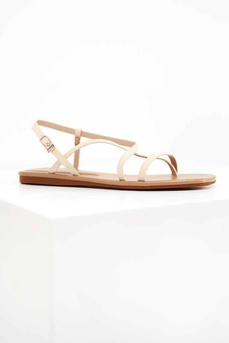 Ylenia Strappy Sandals in Light Beige