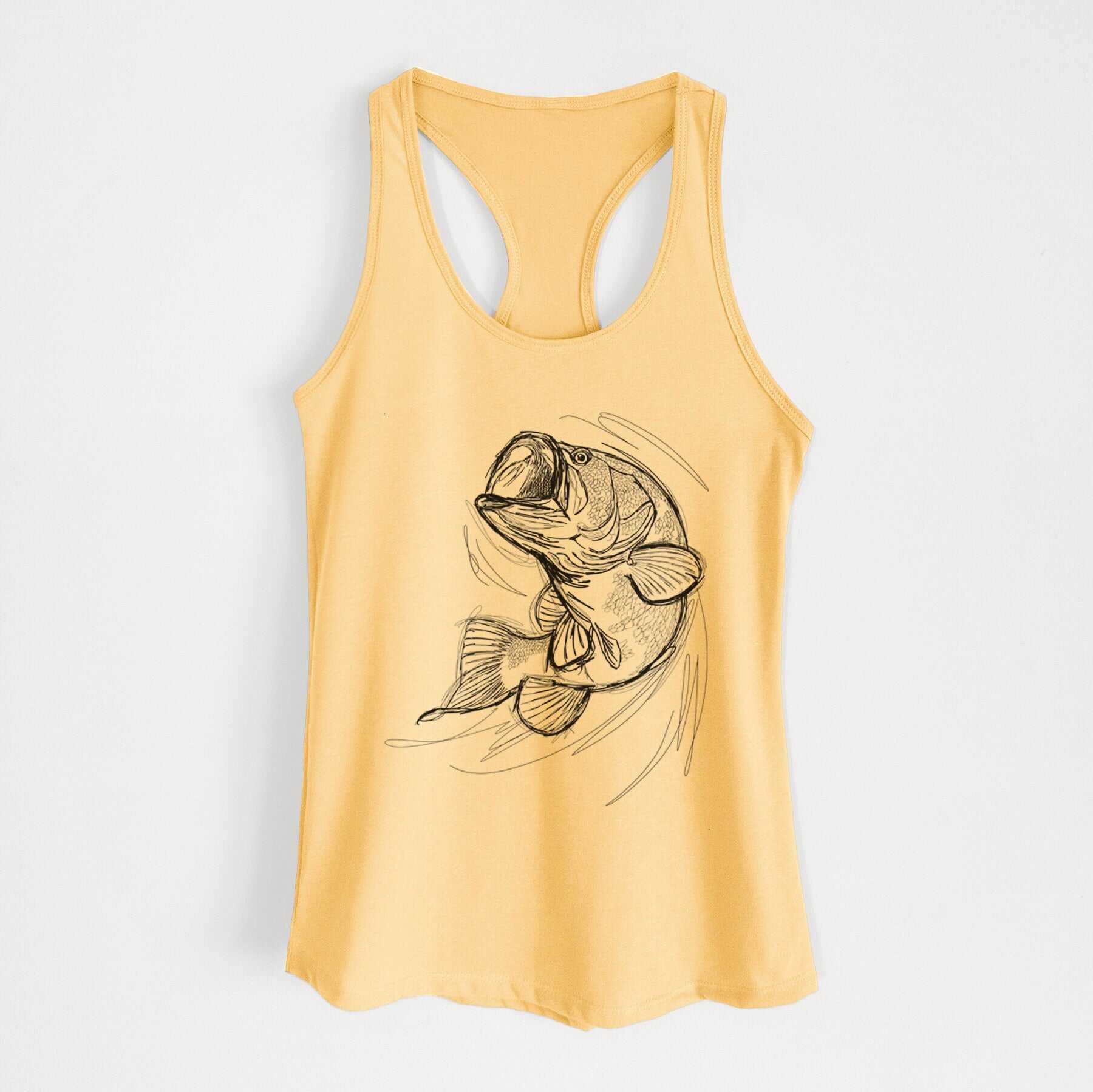 Largemouth Bass Fish - Micropterus salmoides - Women's Racerback Tanktop