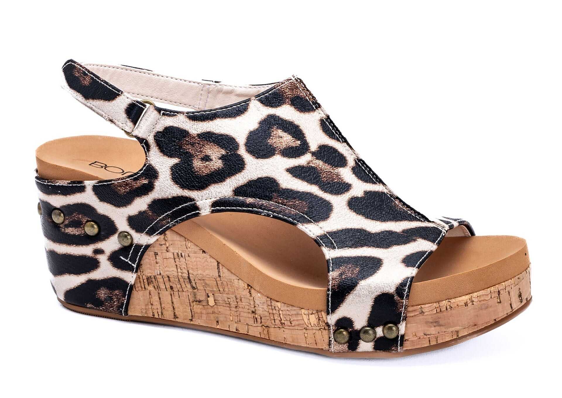Corkys Gold Leopard Carley Wedge Sandal *Final Sale*