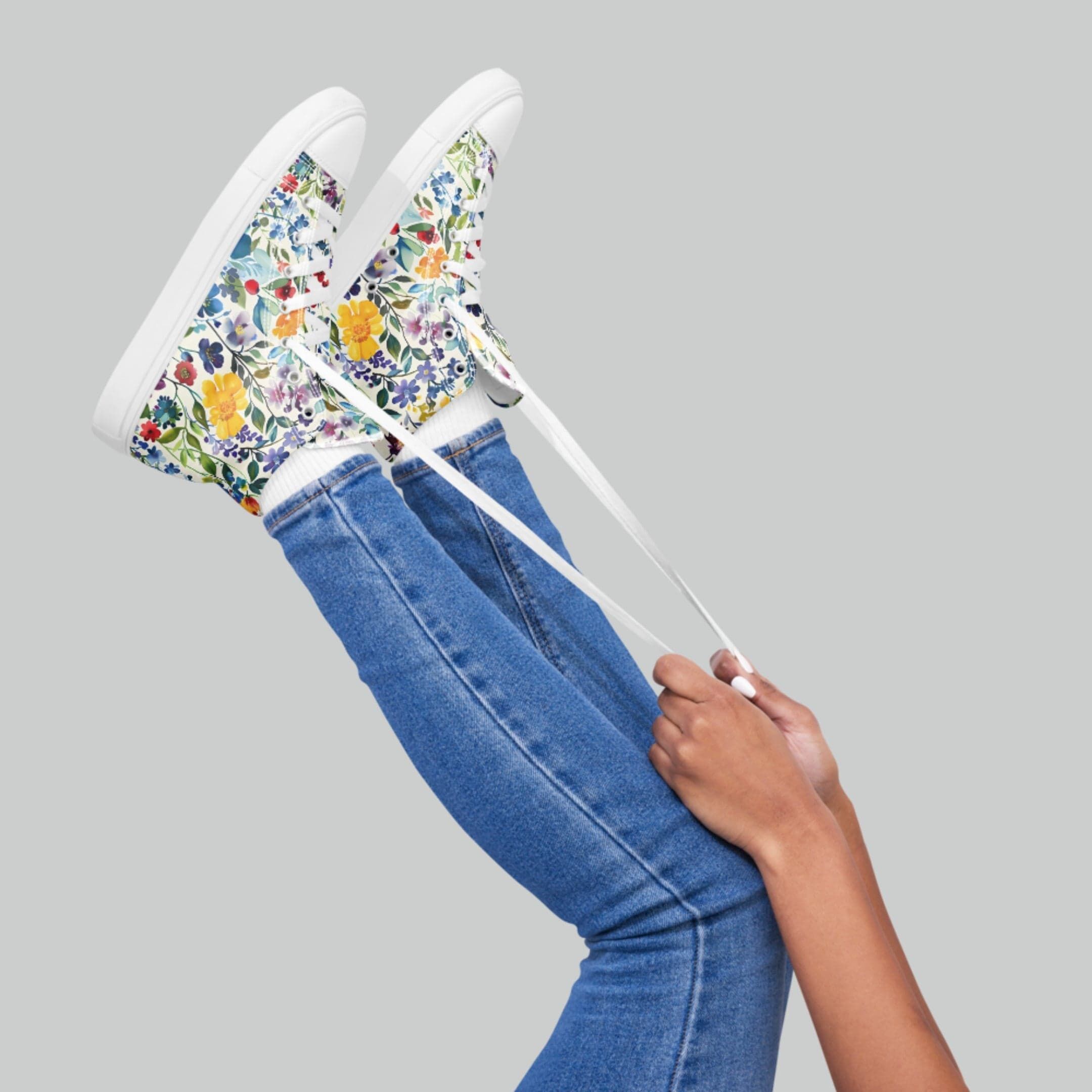 Colorful Garden High Top Canvas Shoes