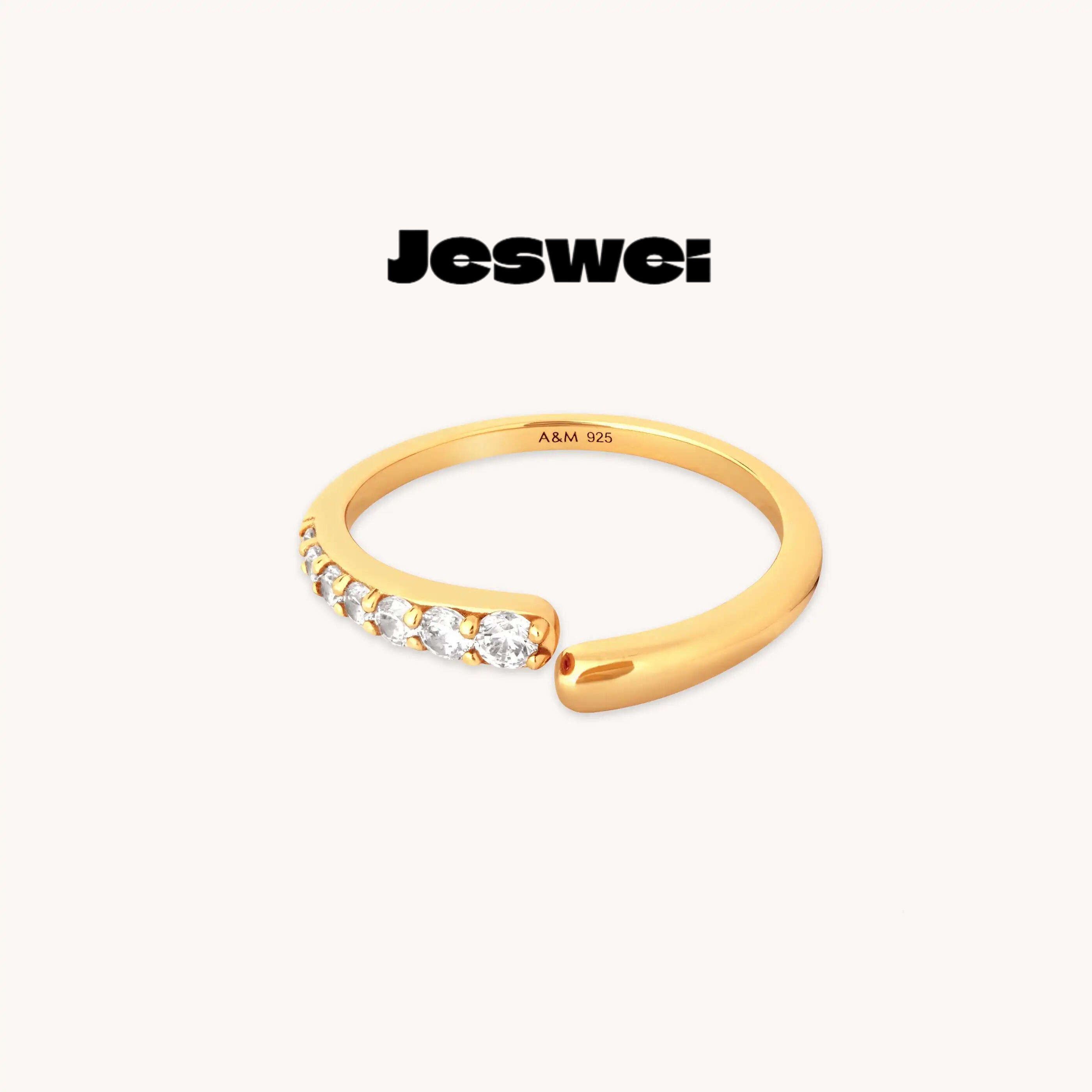 Orbit Crystal Open Ring in Gold